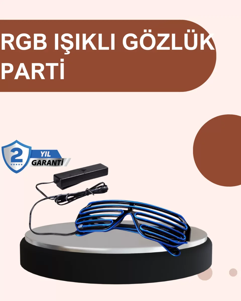 Renkli LED Işıklı Eğlence Gözlüğü Parti Aksesuarı - Lisinya