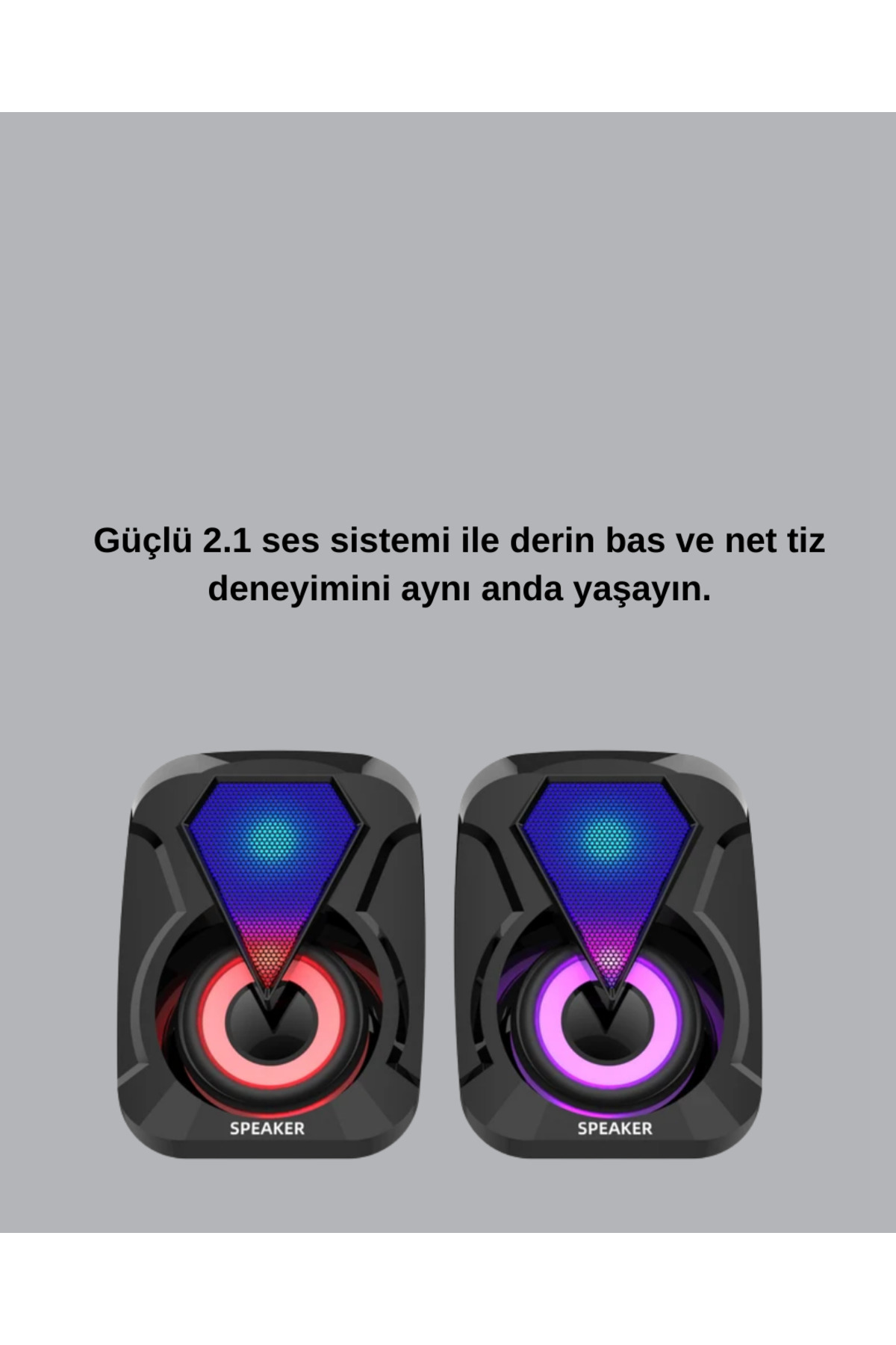 Renkli LED Işıklı Hoparlör - Lisinya