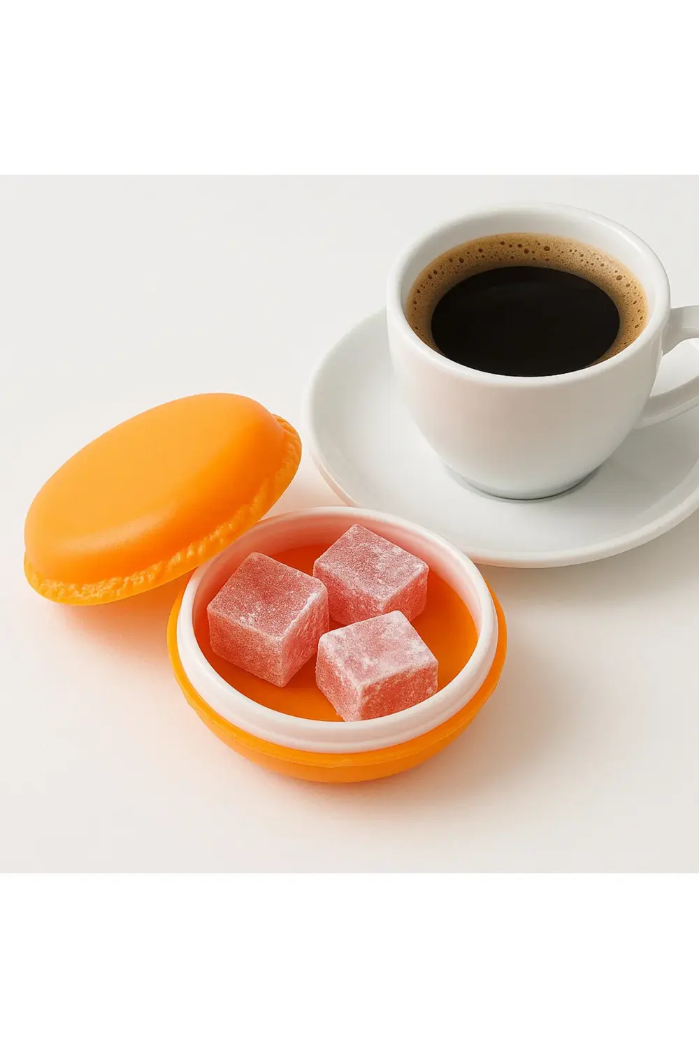 Renkli Macaron Şekilli Saklama Kabı 4'lü Set – Şekerlik, Lokumluk