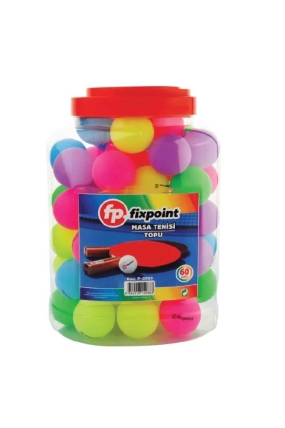 Renkli Masa Tenisi Topu 60'lı Paket P-2883