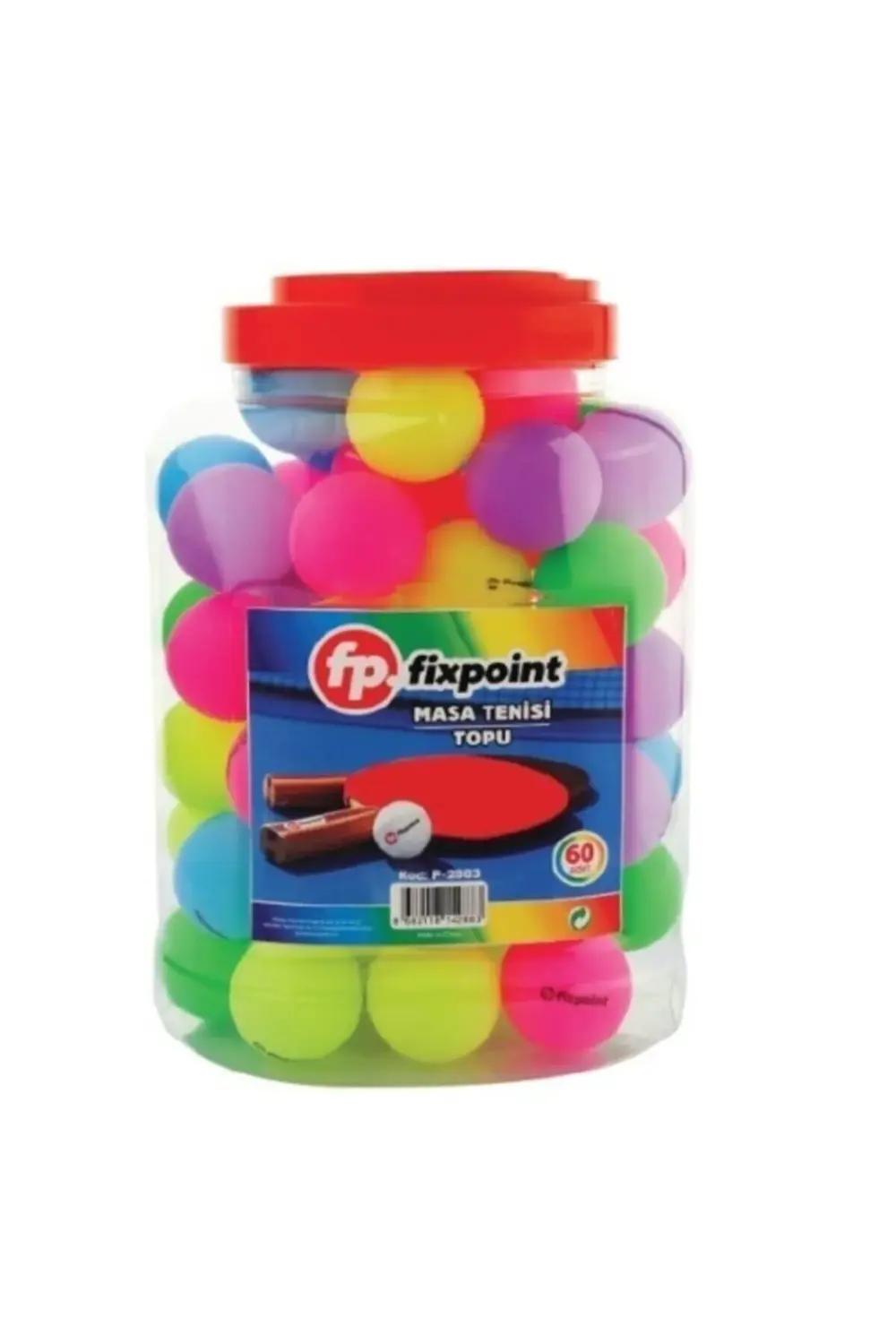 Renkli Masa Tenisi Topu 60'lı Paket P-2883