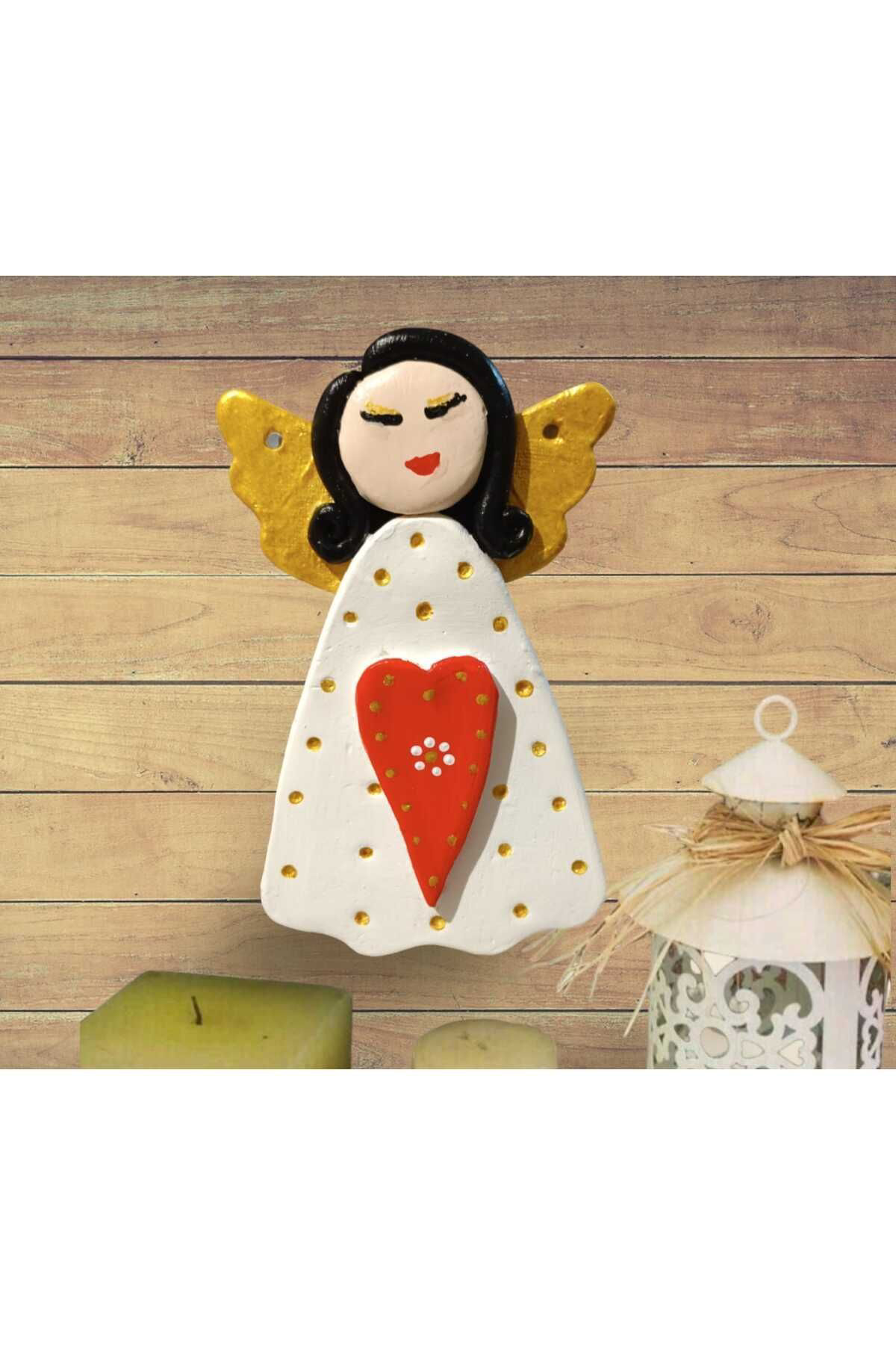 Renkli Melek Kızlar Beton Dekoratif Duvar & Kapı & Ağaç Süsü 4lü