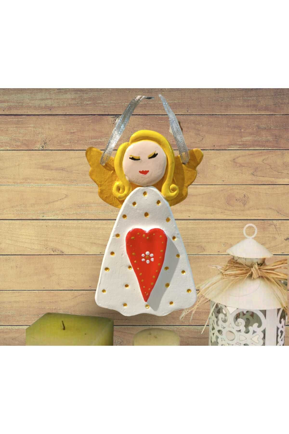 Renkli Melek Kızlar Beton Dekoratif Duvar & Kapı & Ağaç Süsü 4lü