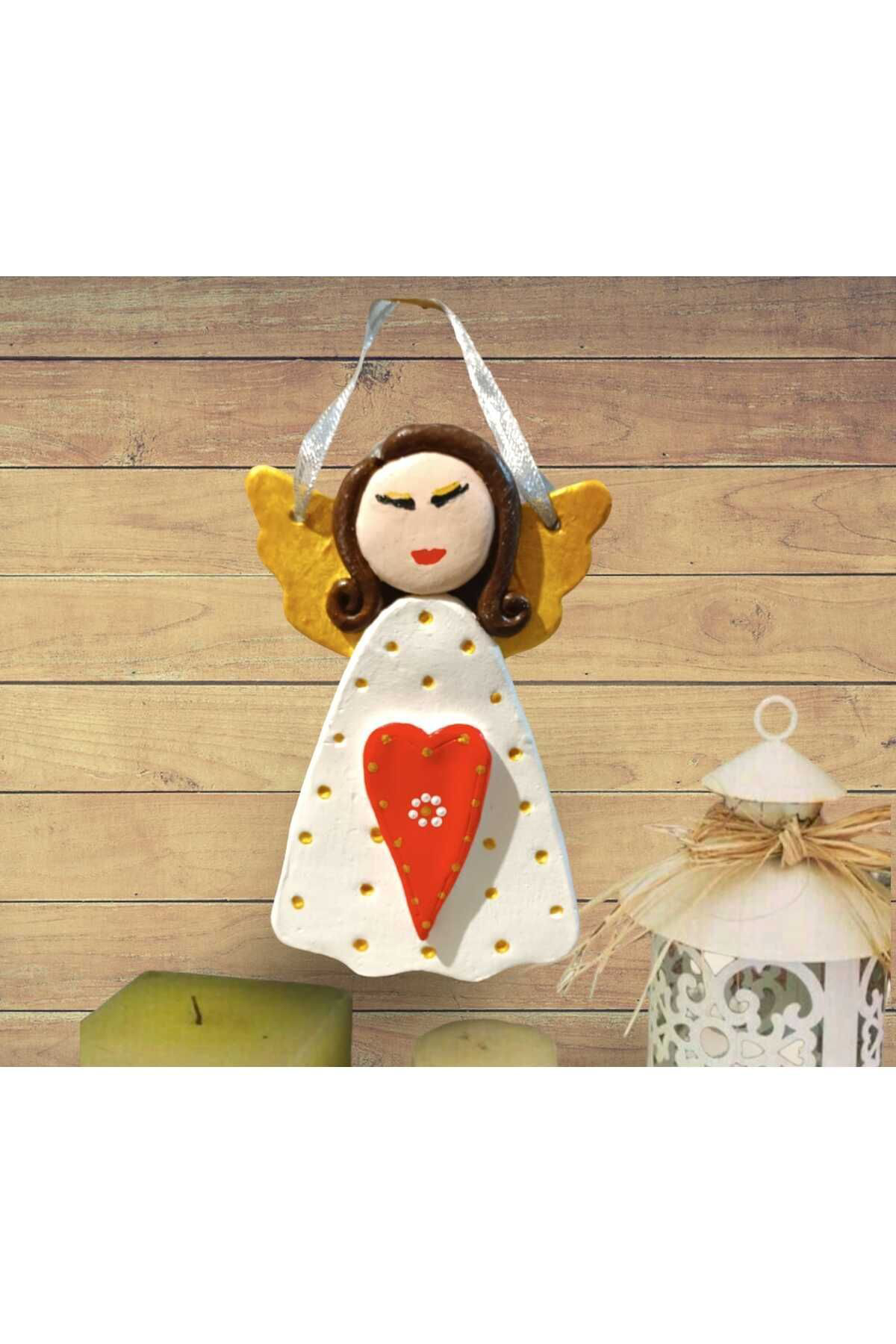 Renkli Melek Kızlar Beton Dekoratif Duvar & Kapı & Ağaç Süsü 4lü