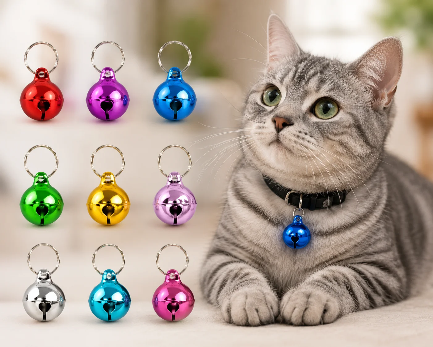 Renkli Metal Kedi ve Köpek Tasma Çanı – Tasma Aksesuarı 1 Adet Renkli Metal Kedi ve Köpek Tasma Çanı – Tasma Aksesuarı 1 Adet