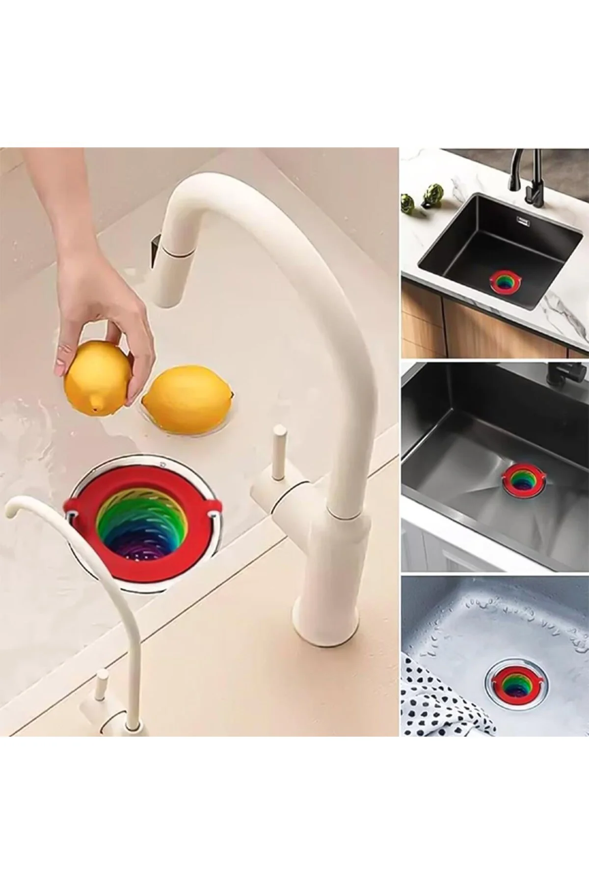 Renkli Mutfak Lavabo Süzgeci
