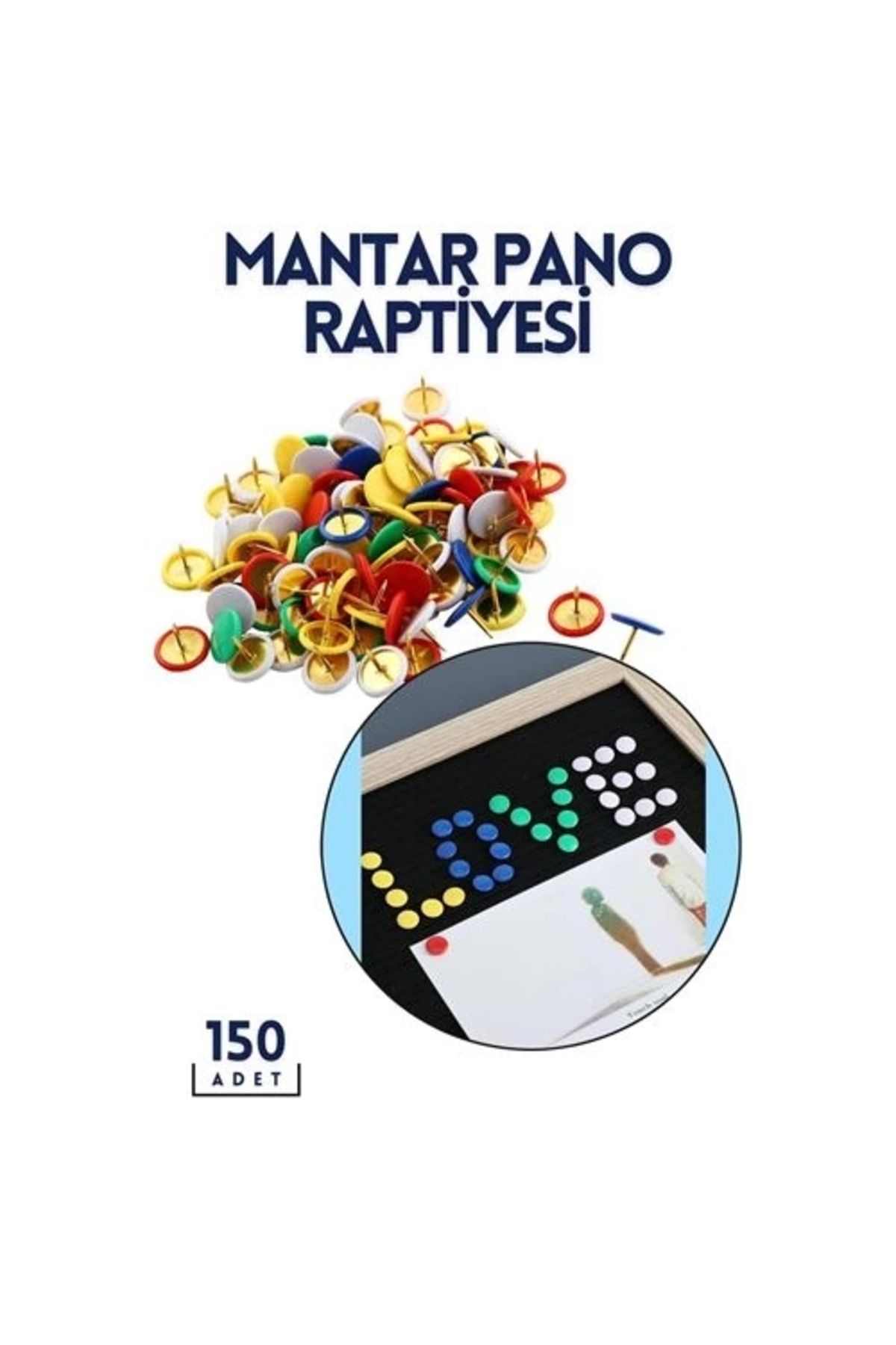 Modacar Renkli Pano Raptiyesi 150 Adet