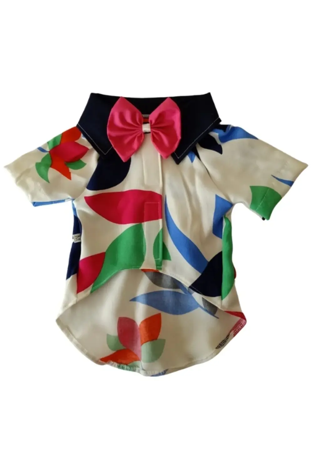 Renkli Papyonlu Cırtcırtlı Gömlek Kedi Köpek Kıyafeti Elbisesi Sm