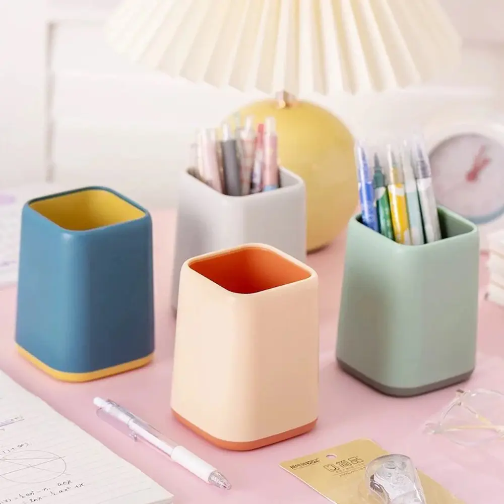 Renkli Plastik Masaüstü Kalemlik Kawaii Tek Gözlü Şık Kalemlik - 