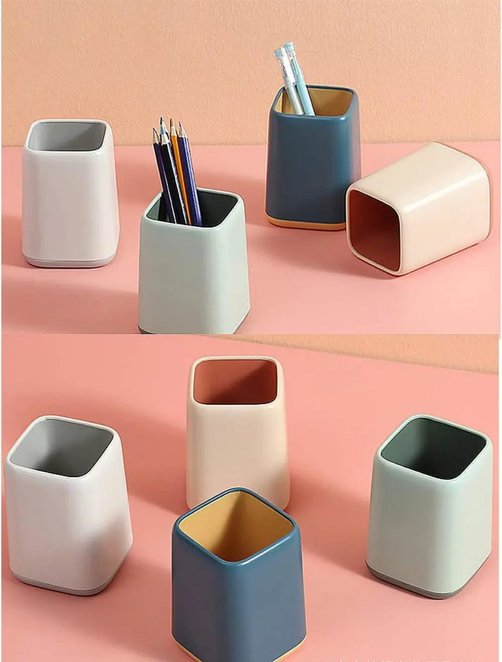 Renkli Plastik Masaüstü Kalemlik Kawaii Tek Gözlü Şık Kalemlik - 