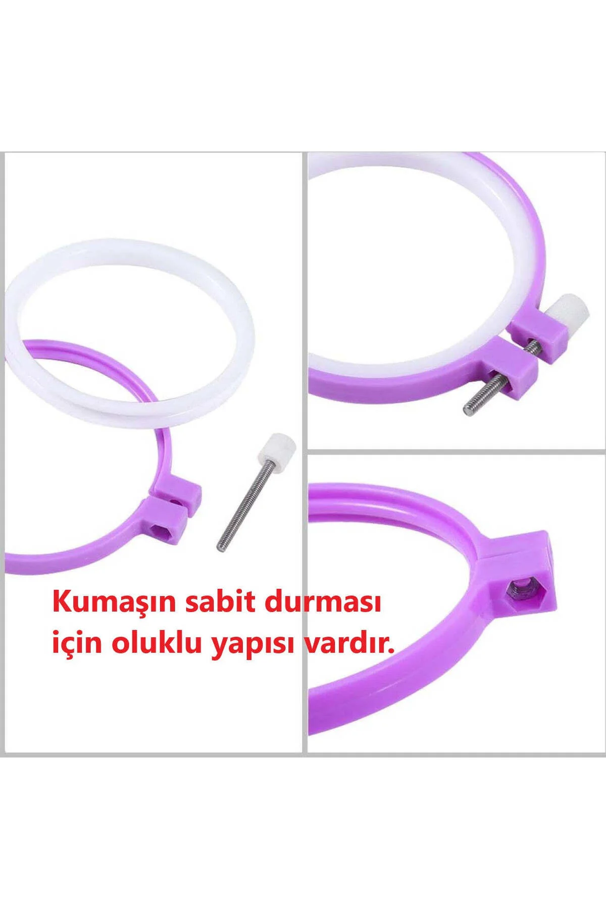Renkli Plastik Nakış Kasnak Seti – 6 Boy Kasnak