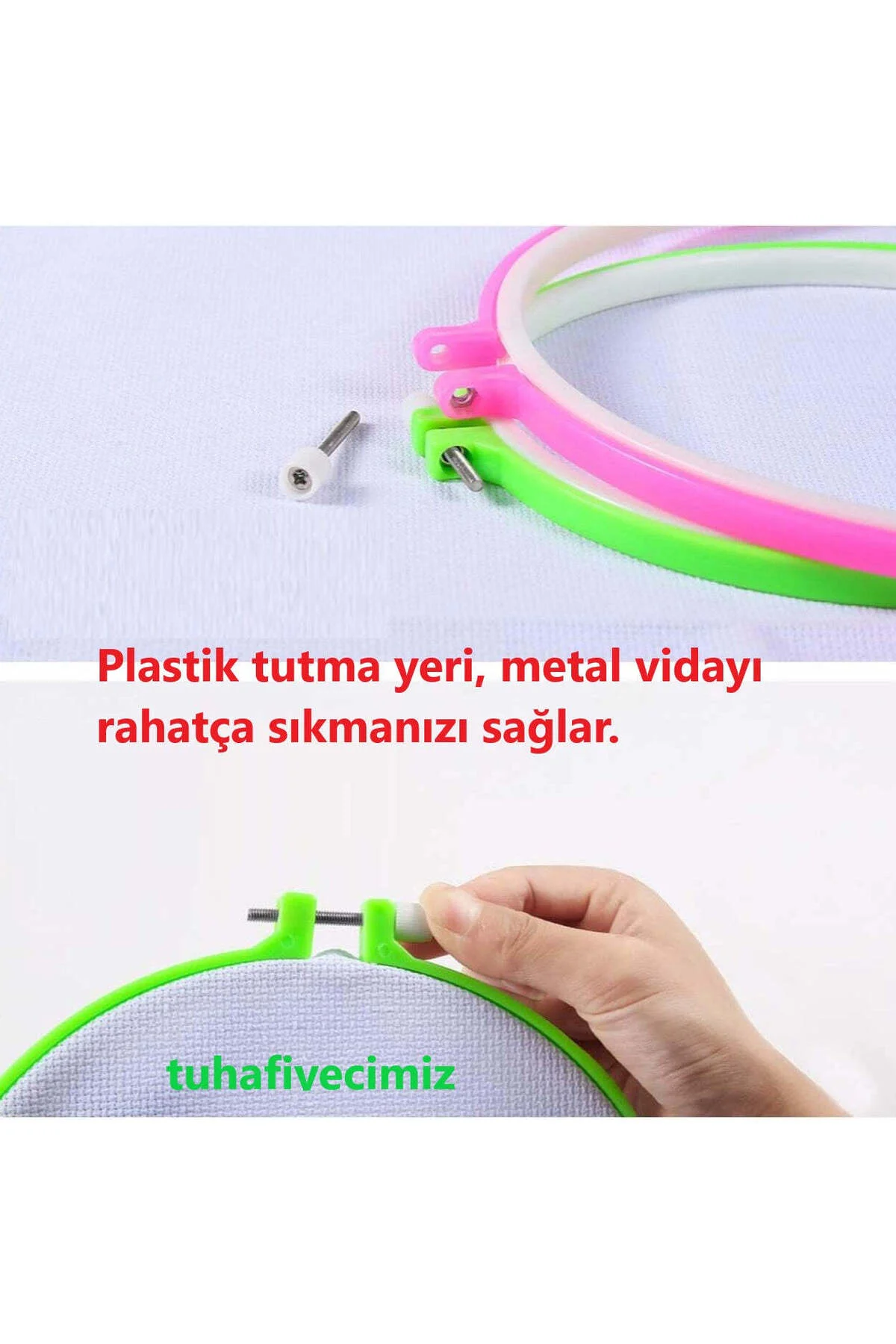 Renkli Plastik Nakış Kasnak Seti – 6 Boy Kasnak