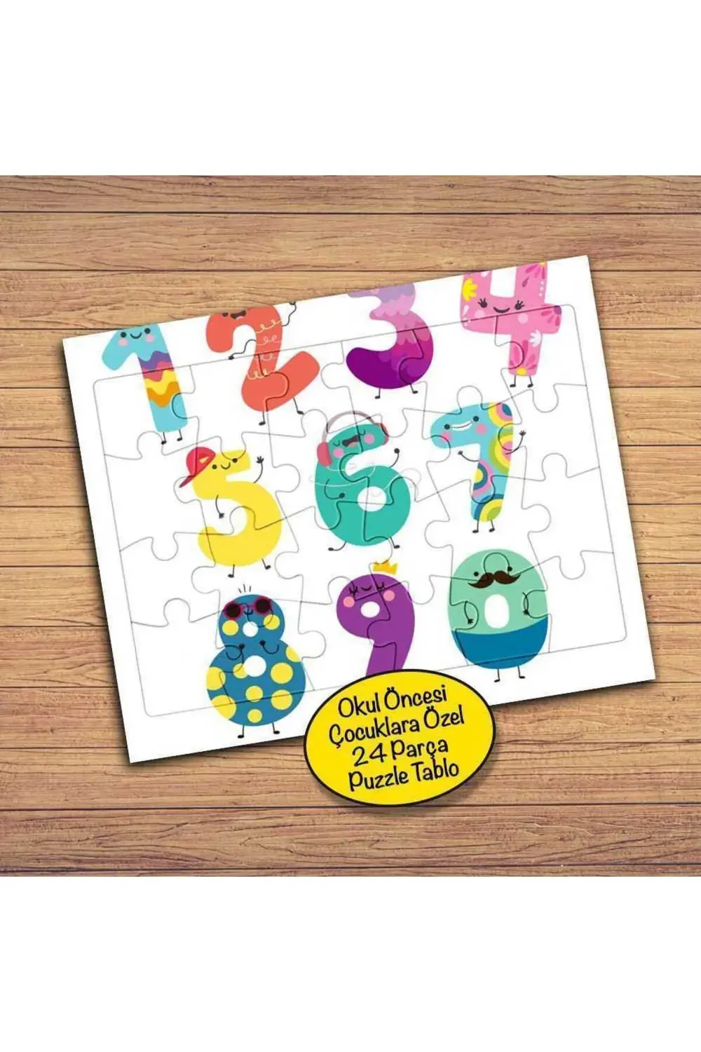 Renkli Rakamlar 24 Parça Çocuklara Özel Yapboz Tablo-23-214782308
