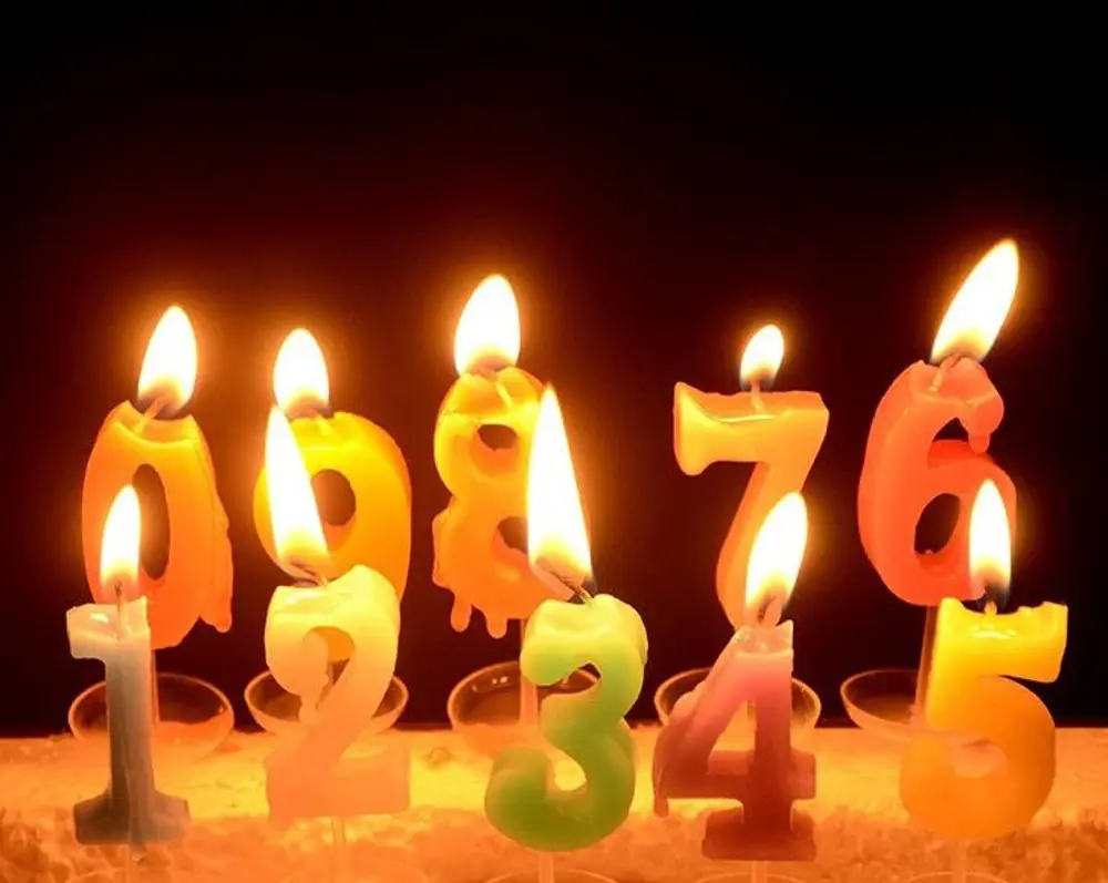 Renkli Rakamlı Pasta Mumu  Tüm Sayılar (3x2 cm) - Doğum Günü Süsü