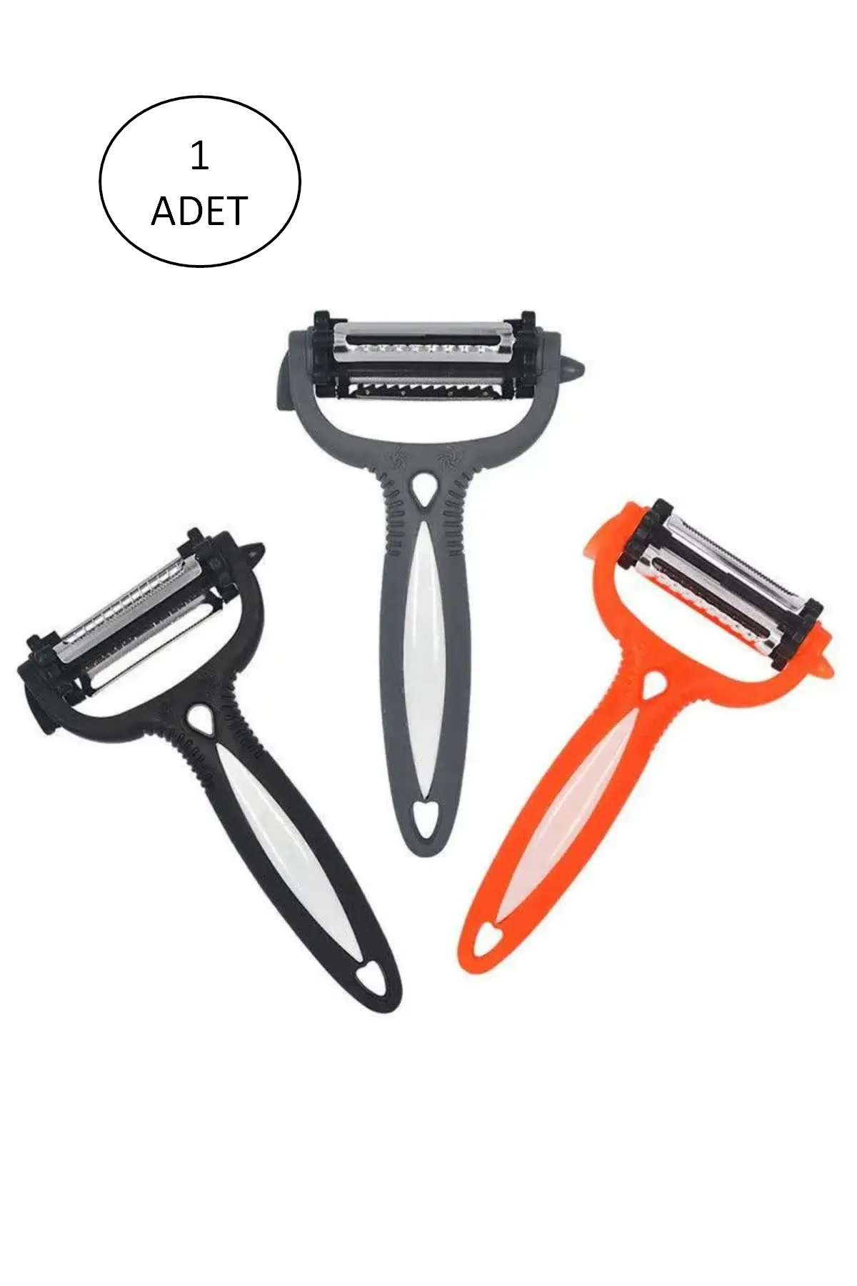 Just Cheap Store Renkli Sapli 3 Başli Çelik Soyacak - Soyucu