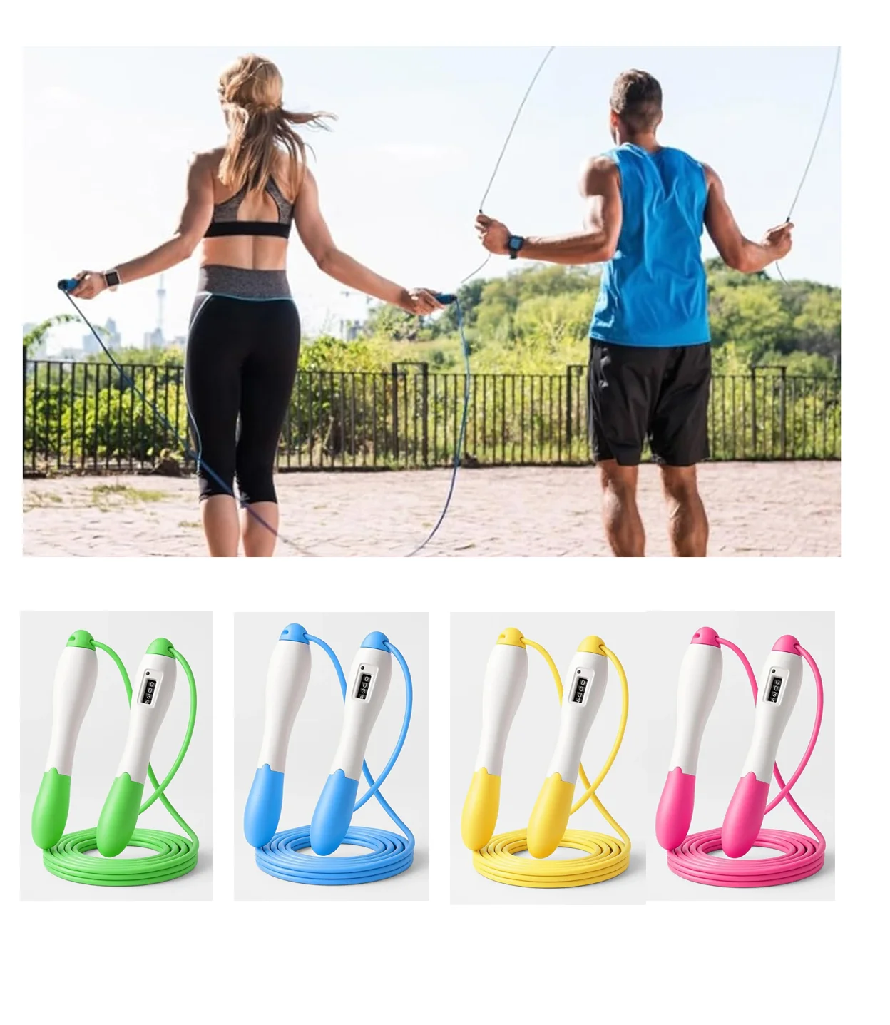 Renkli Sayaçlı Atlama ipi Ayarlanabilir Kondisyon Spor Fitness Eg