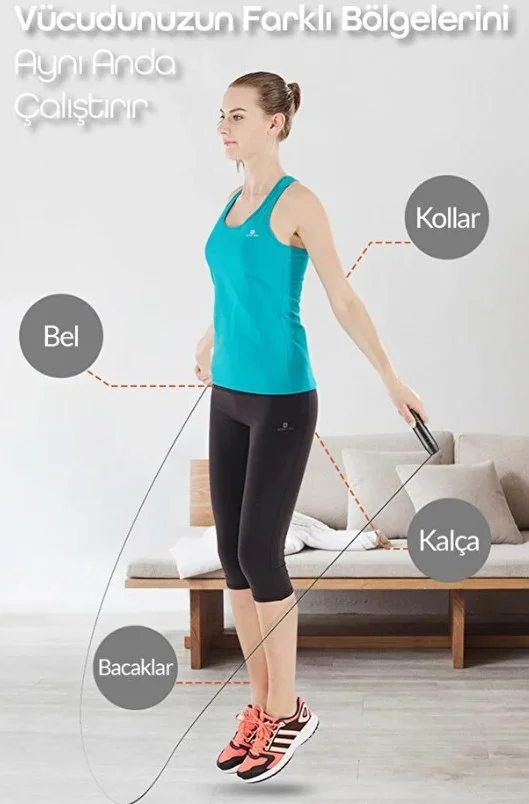 Renkli Sayaçlı Atlama ipi Ayarlanabilir Kondisyon Spor Fitness Eg