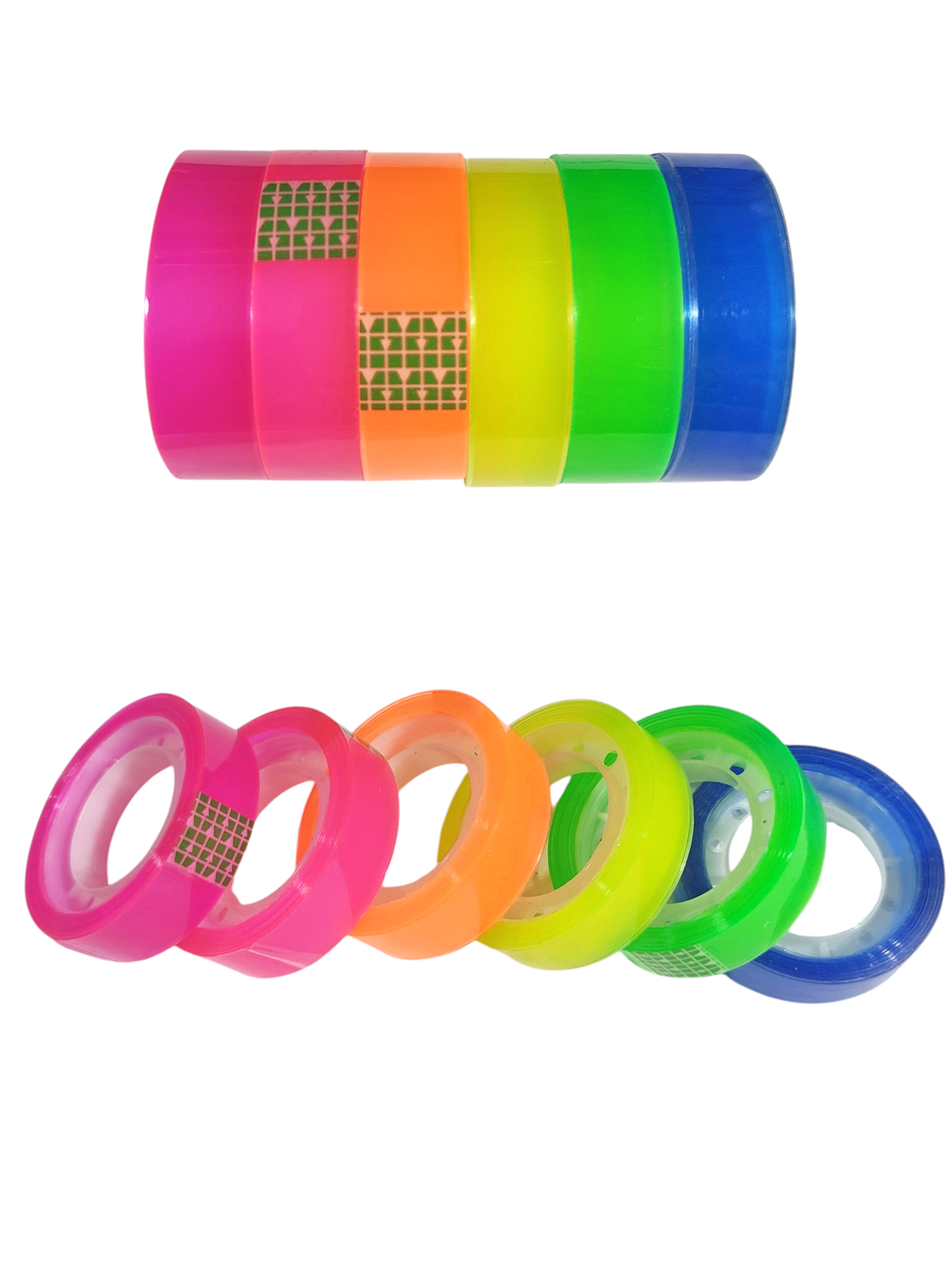 Limmy Renkli Şeffaf Para Bandı Şeffaf Rengarenk Selobant Bant - 6 Adet