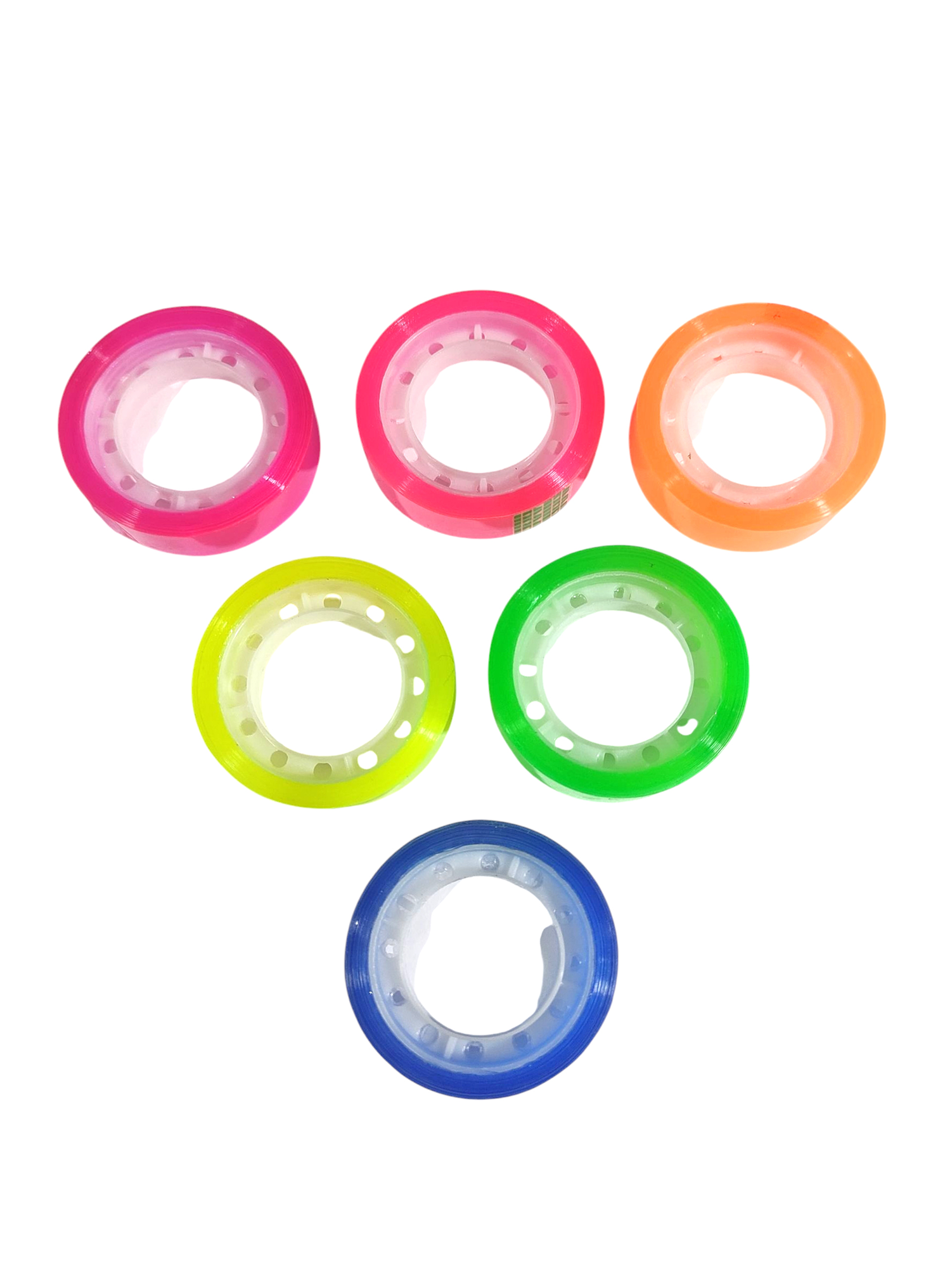 Limmy Renkli Şeffaf Para Bandı Şeffaf Rengarenk Selobant Bant - 6 Adet