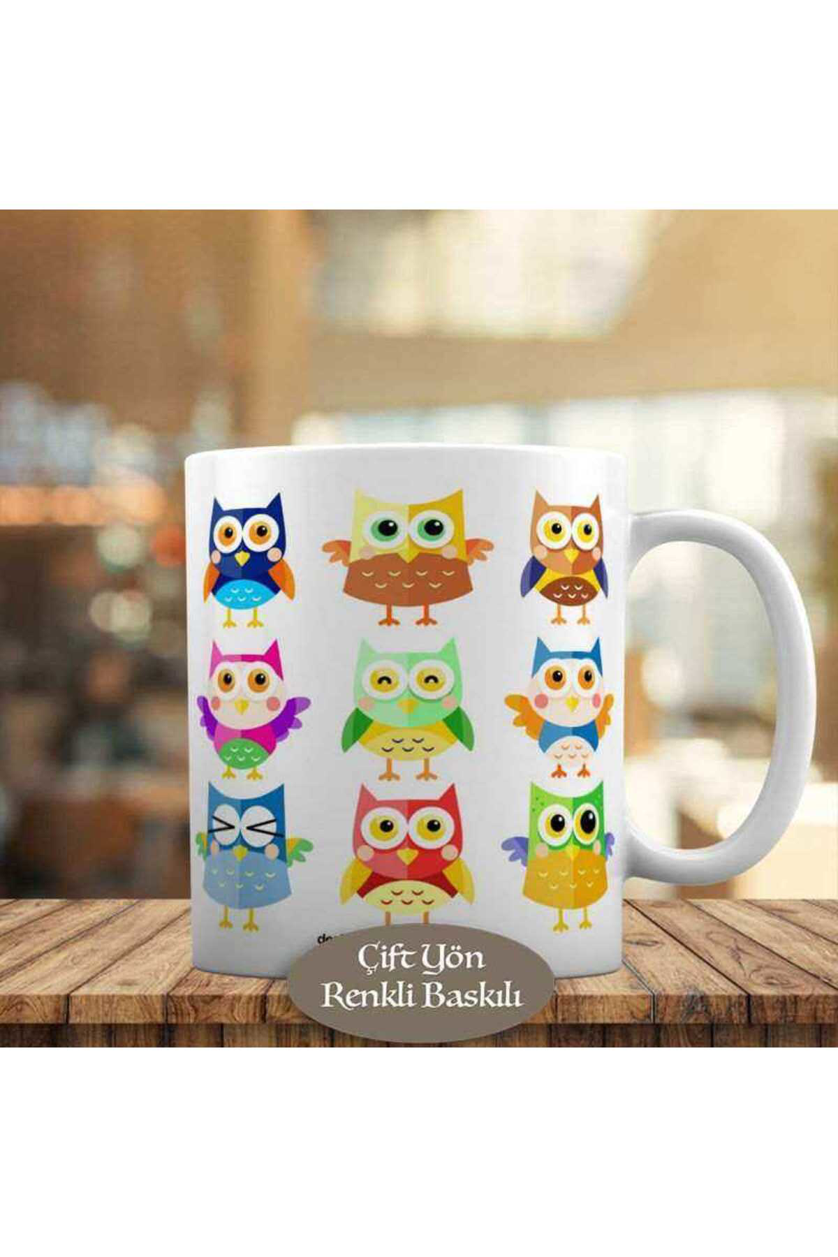 Asilmeydan Renkli Sevimli Baykuşlar Kupa Bardak Hediyelik-23-2147737387