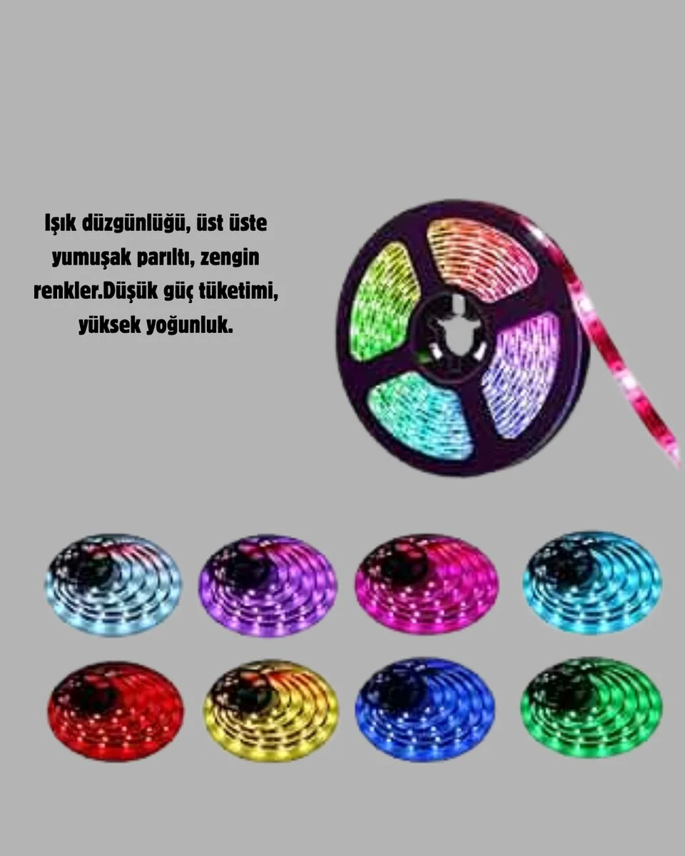 Renkli Smart LED Şerit – Suya Dayanıklı, Enerji Tasarruflu ve Müzik Senkronlu Aydınlatma