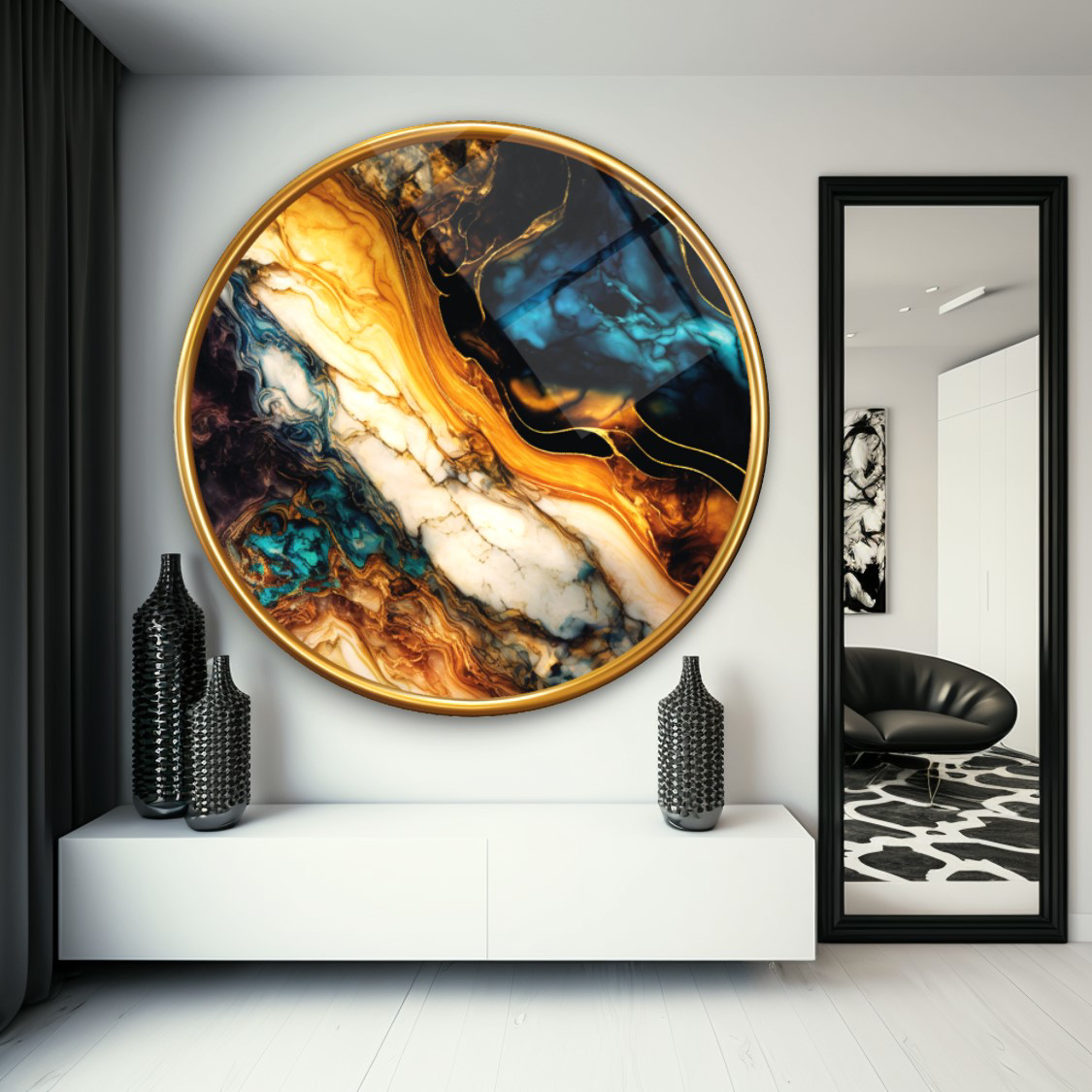 Pi Dekorasyon Renkli Soyut Yuvarlak Cam Tablo | Hediyelik, Dekoratif, Ofis, Mut Pi Dekorasyon Renkli Soyut Yuvarlak Cam Tablo | Hediyelik, Dekoratif, Ofis, Mut