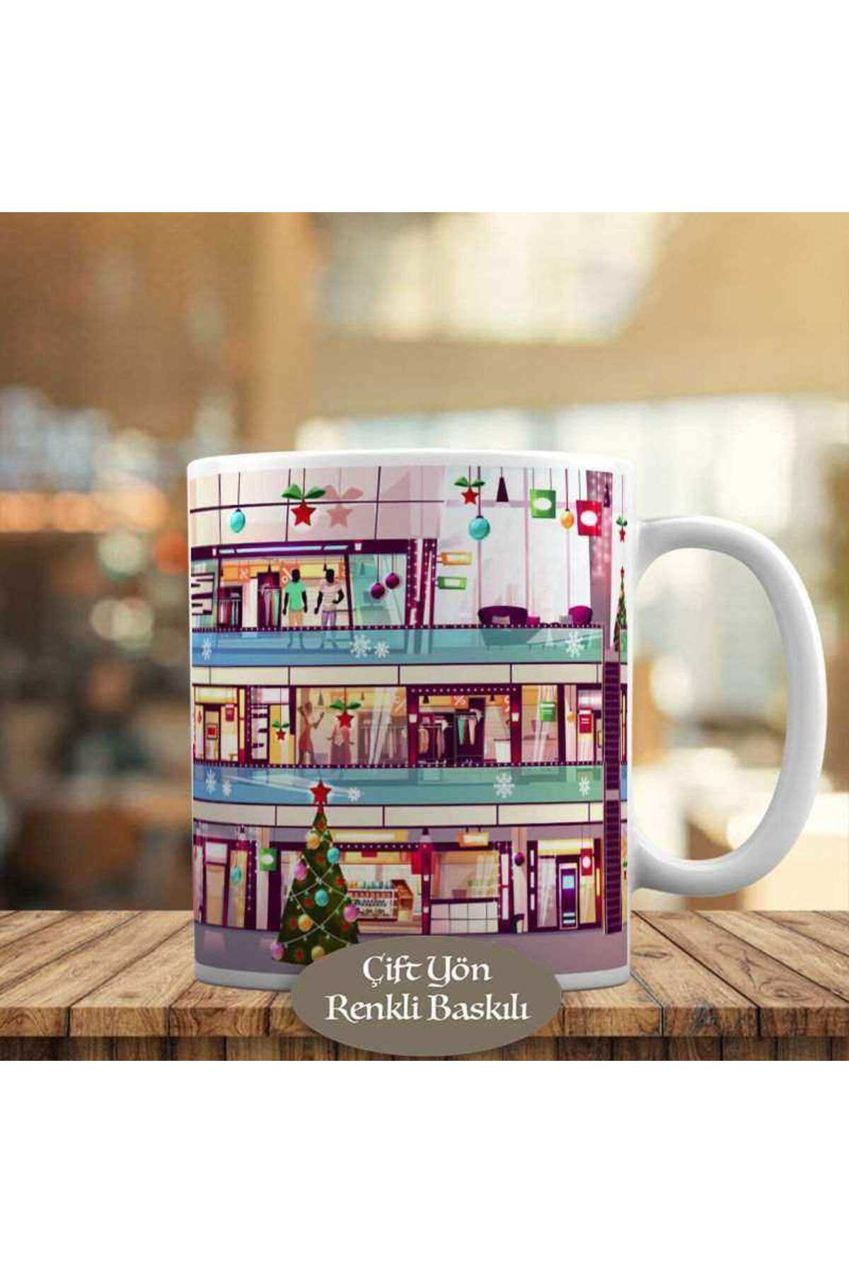 Asilmeydan Renkli Süslenmiş Mağazalar Kupa Bardak Hediyelik-33099-788