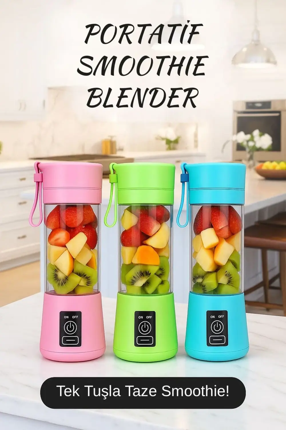 Renkli Taşınabilir Smoothie Blender – Şarjlı Mini Blender