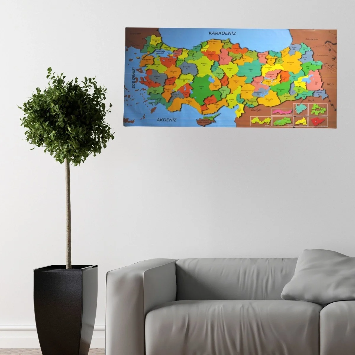 Renkli Türkiye Haritası Manyetik Yapıştırıcı Gerektirmeyen Duvar Stickerı 118 Cm * 56 Cm Bx40 Fiyatı, Yorumları ve Özellikleri