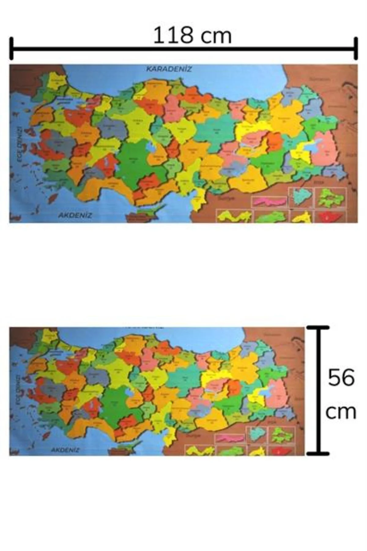 Renkli Türkiye Haritası Manyetik Yapıştırıcı Gerektirmeyen Duvar 