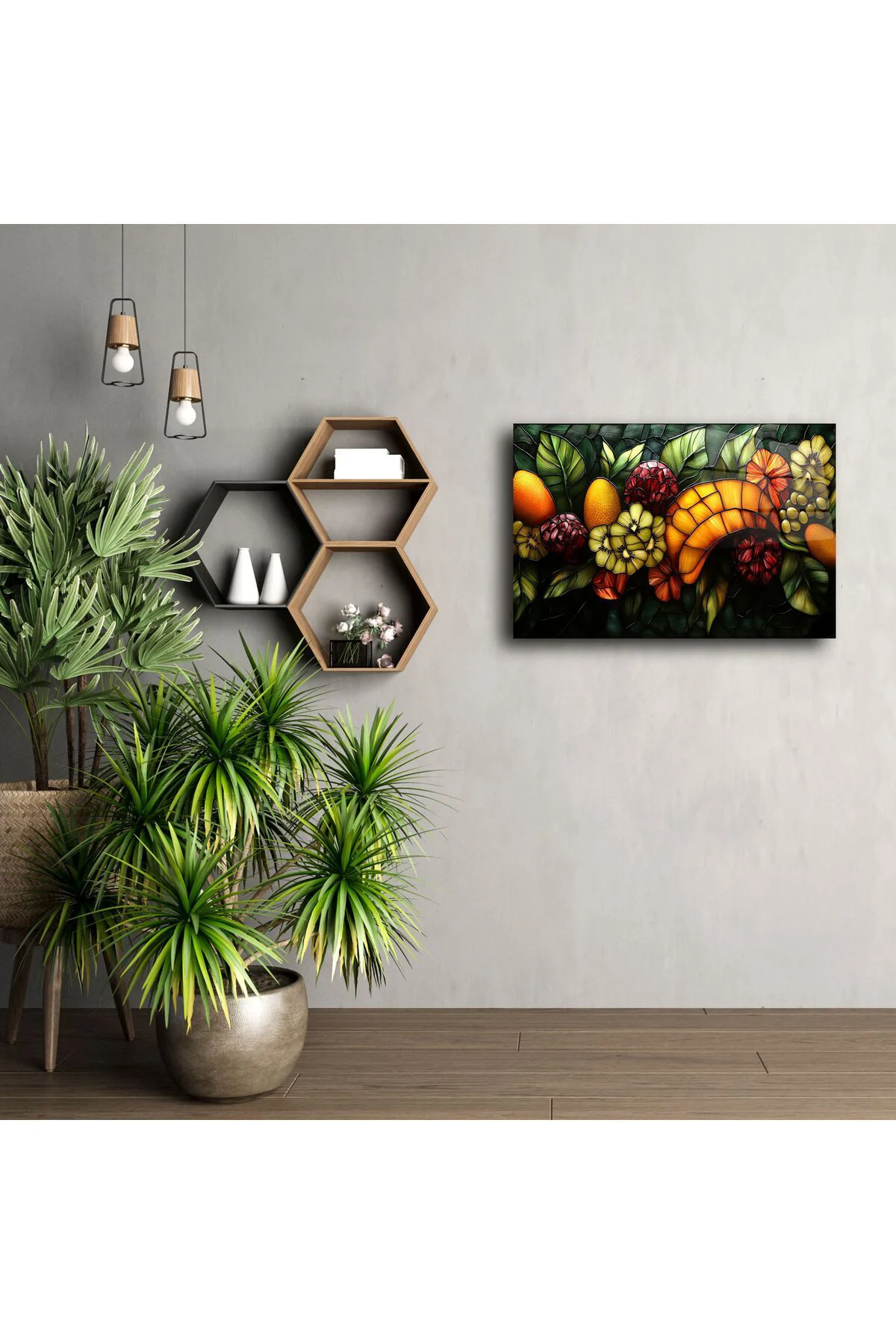 Renkli Vitray Cam Meyve Tasarımı Renkli Vitray Cam Meyve Tasarımı