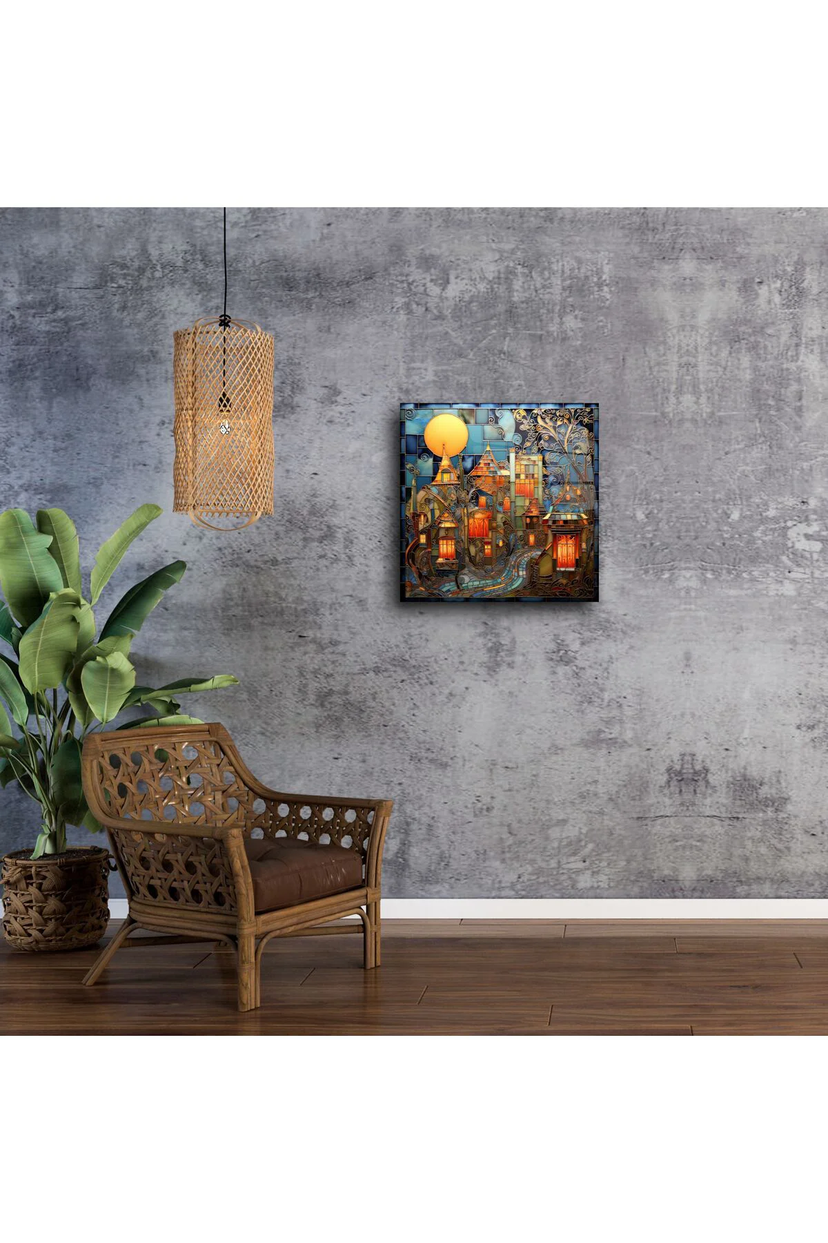 Renkli Vitray Sanat Eseri Tablo