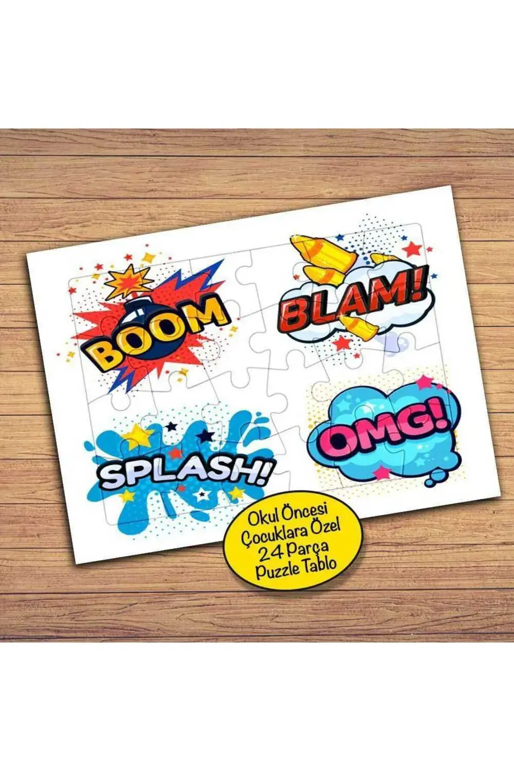 Renkli Yazılı Balonlar 24 Parça Çocuklara Özel Yapboz Tablo-559