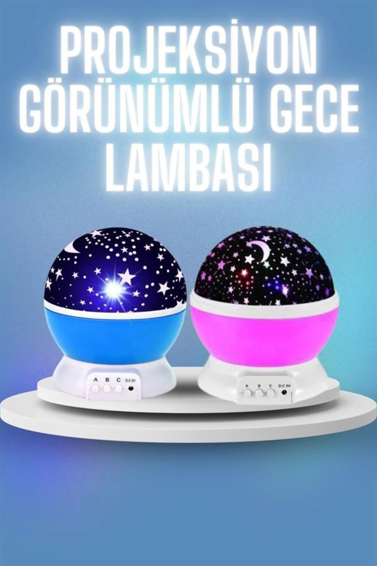 Renkli Yıldızlı Gökyüzü Projeksiyon Gece Lambası Pilli Ve Usb Kablolu - Görsel 2
