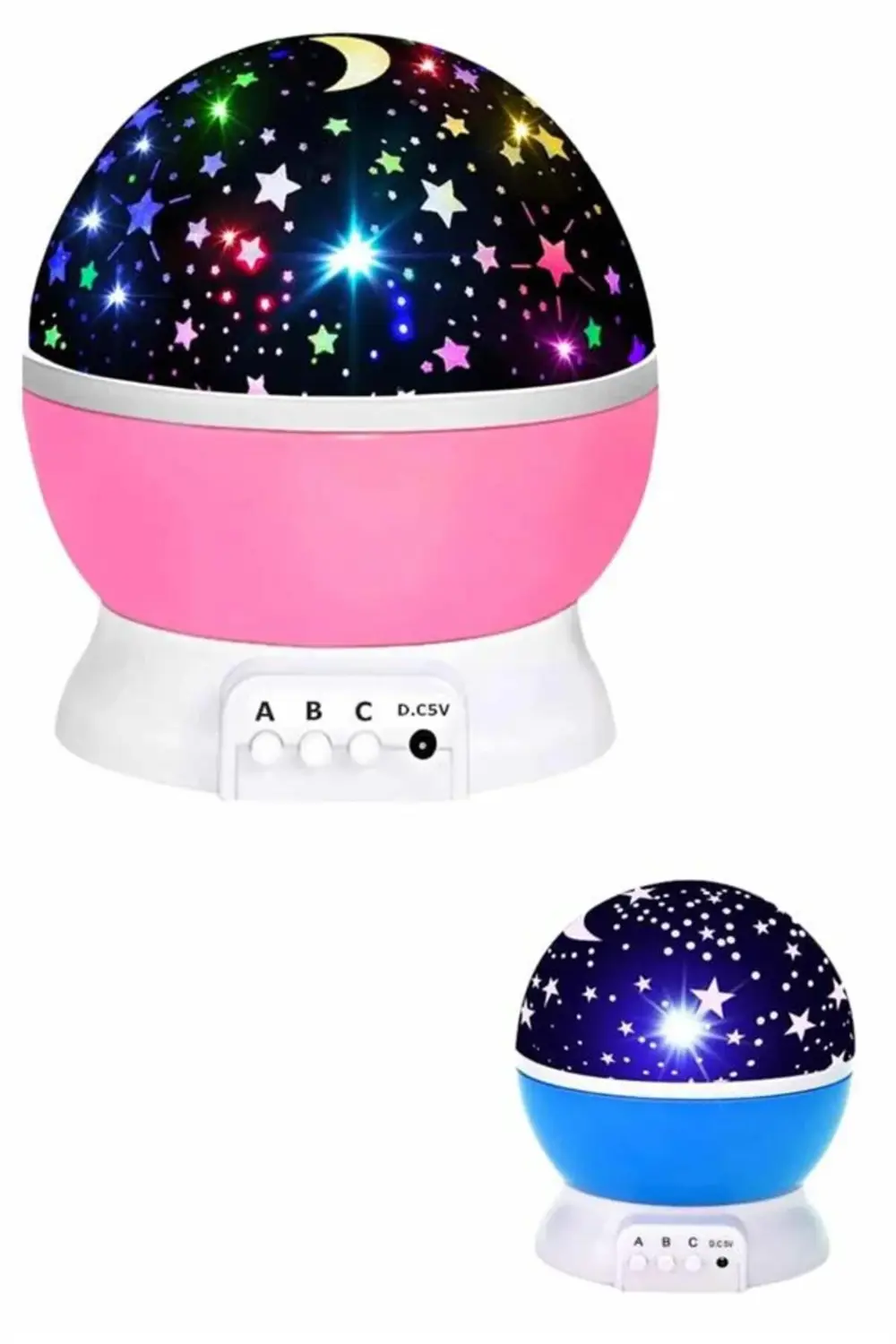 Renkli Yıldızlı Gökyüzü Projeksiyon Gece Lambası Pilli ve USB Kab