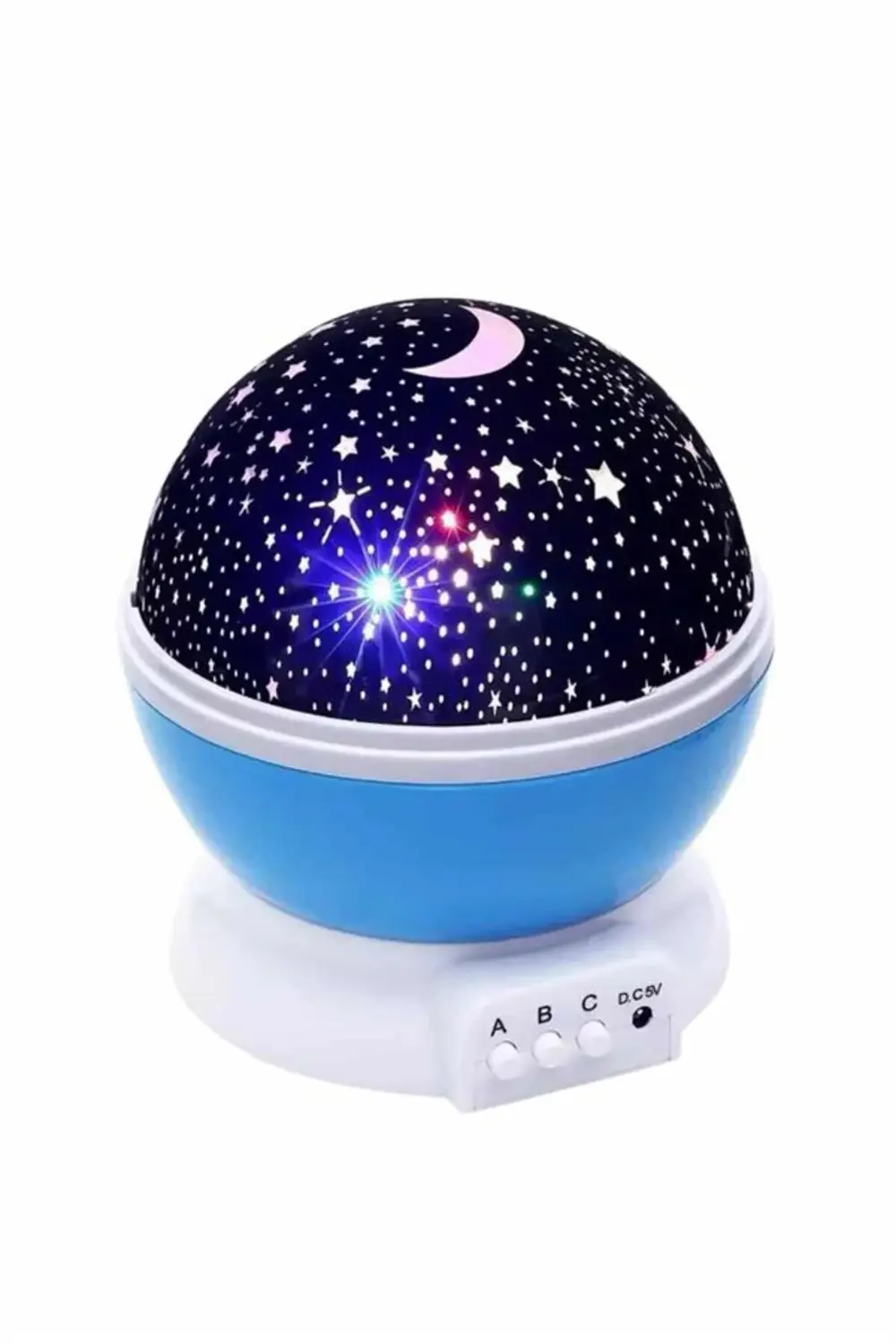 Renkli Yıldızlı Gökyüzü Projeksiyon Gece Lambası Pilli ve USB Kab