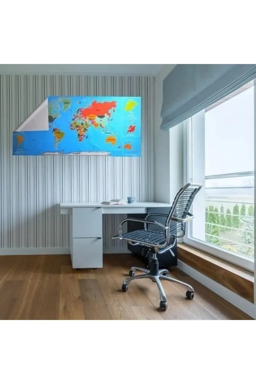 RenkliAtlas DünyaHaritası Manyetik Yapıştırıcı Gerektirmeyen Duva RenkliAtlas DünyaHaritası Manyetik Yapıştırıcı Gerektirmeyen Duva
