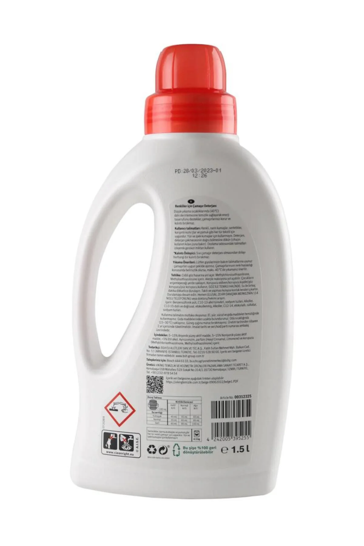 Renkliler Için Sıvı Çamaşır Deterjanı 1.5 Litre