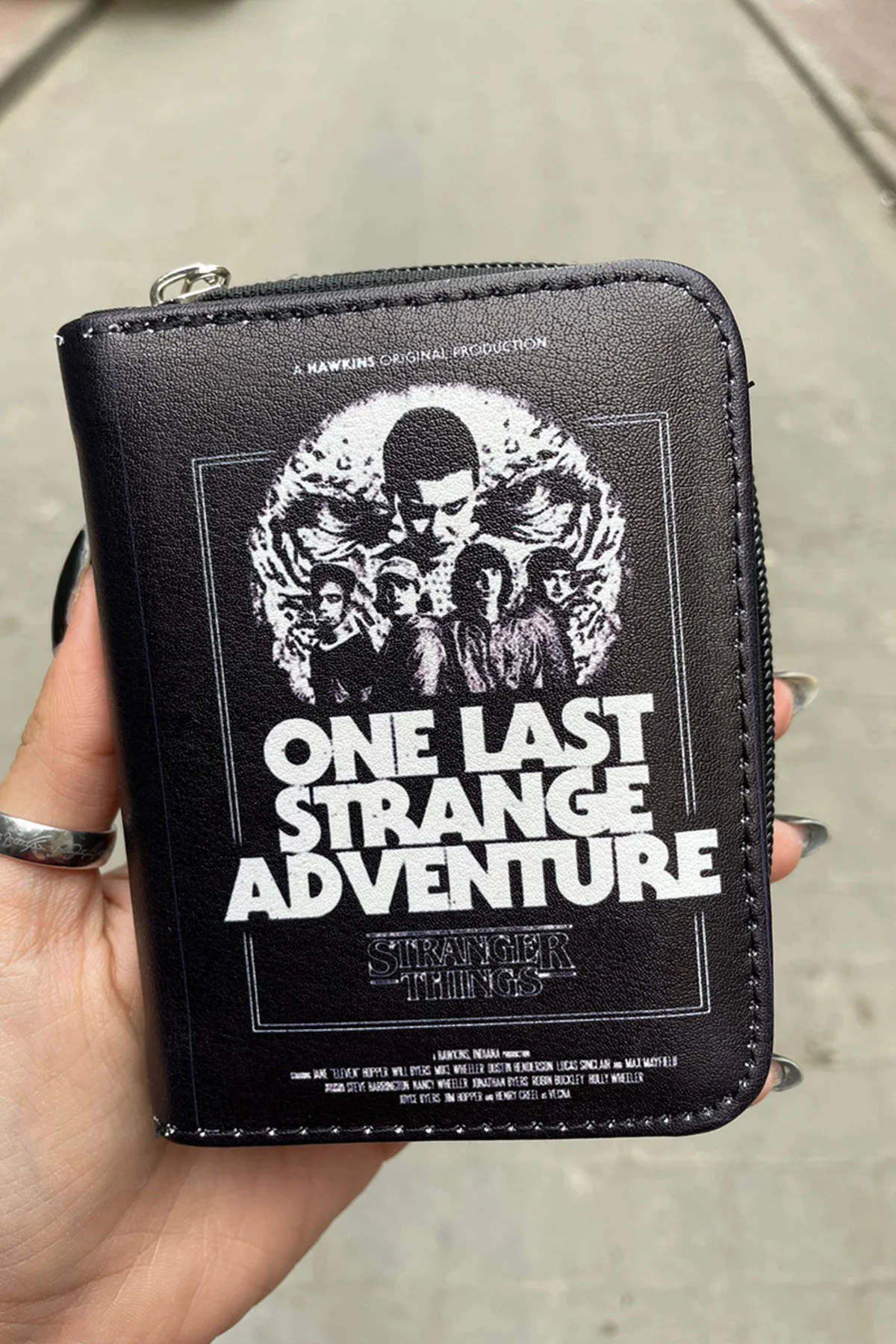 Renksiz Stranger Things "One Last Strange Adventure" Kapak Kısa Cüzdan