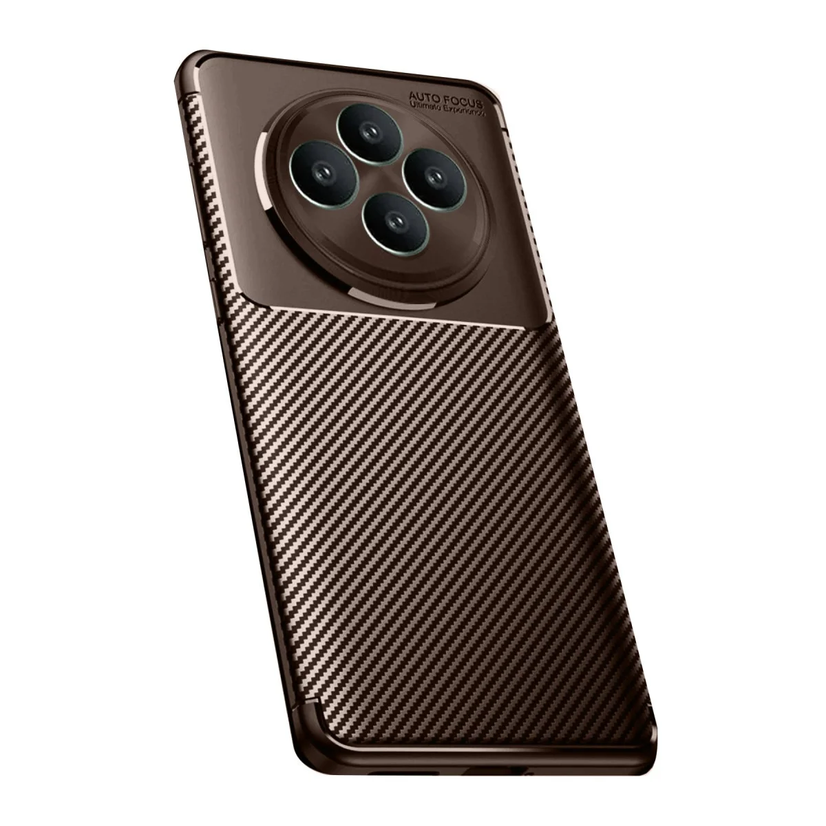 Reno 11 FS Karbon Kılıf Auto Focus - Kahverengi ve Sıfır Parmak İzi