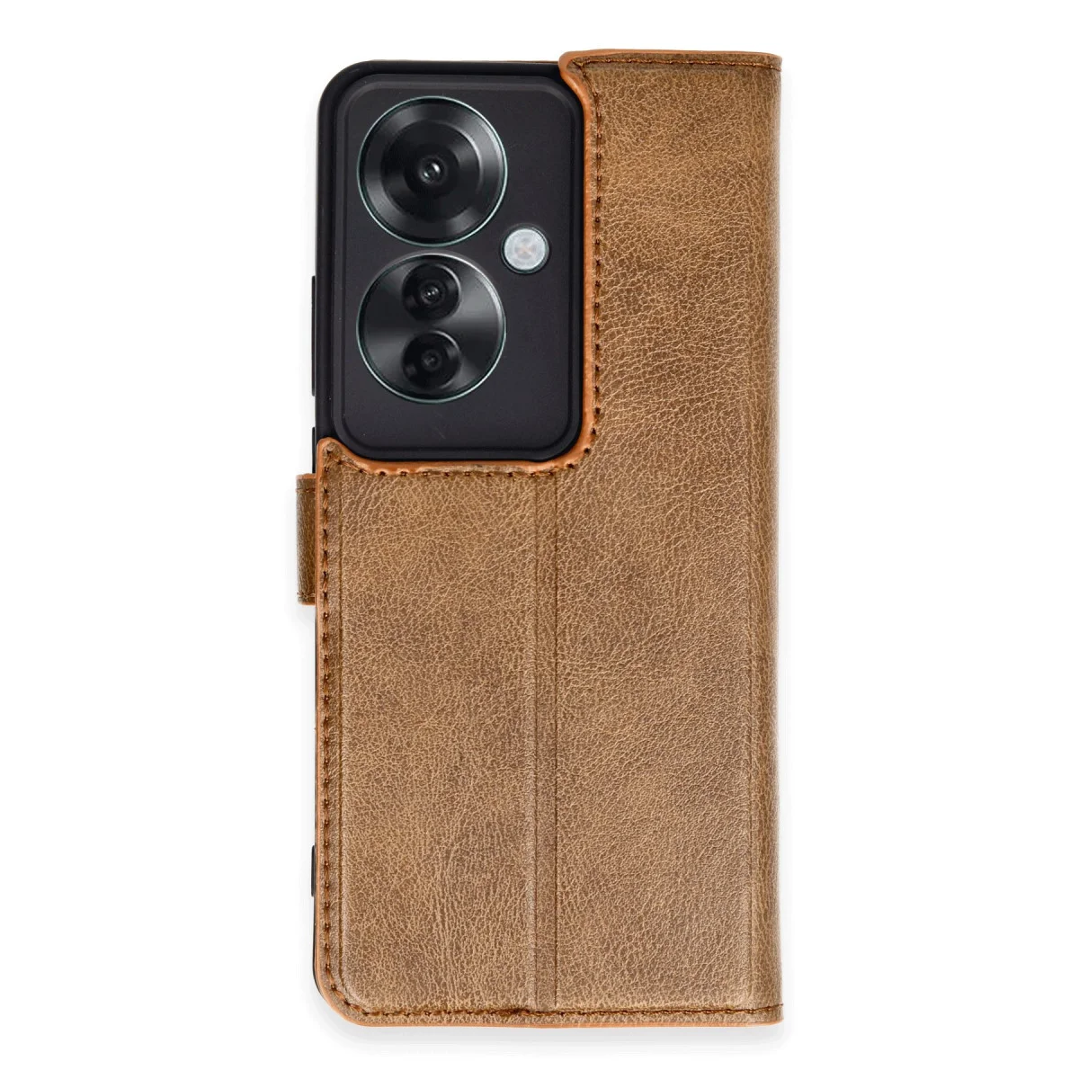 Reno 11F Trend S Plus Kılıf Taba - Derili, Katlanabilir Standlı ve Güvenli Telefon Kılıfı