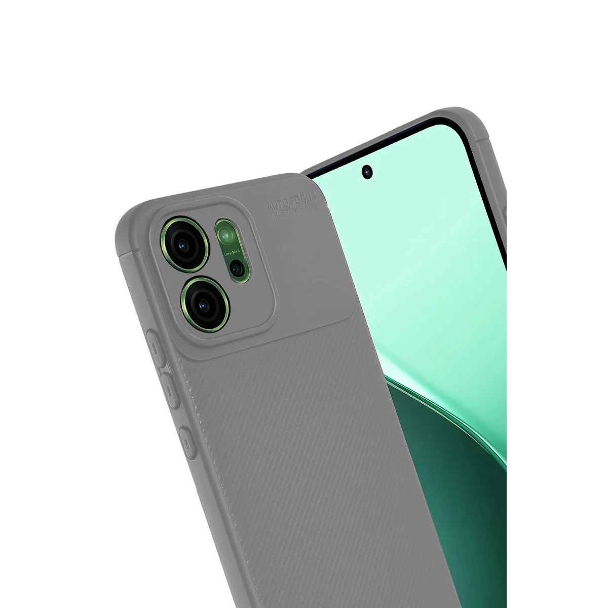 Reno 14 Auto Focus Gri Karbon Fiber Kılıf - Maksimum Koruma ve Estetik