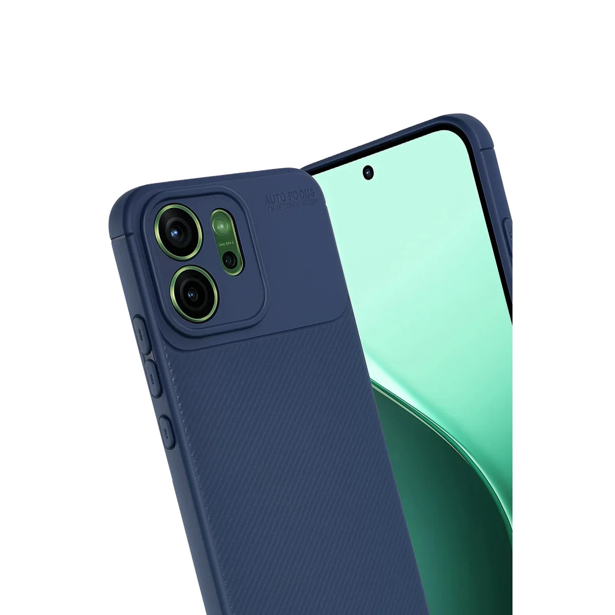 Reno 14 Auto Focus Karbon Kapak - Lacivert Cep Telefonu Kılıfı, Pürüzsüz Yüzey ve Maksimum Koruma