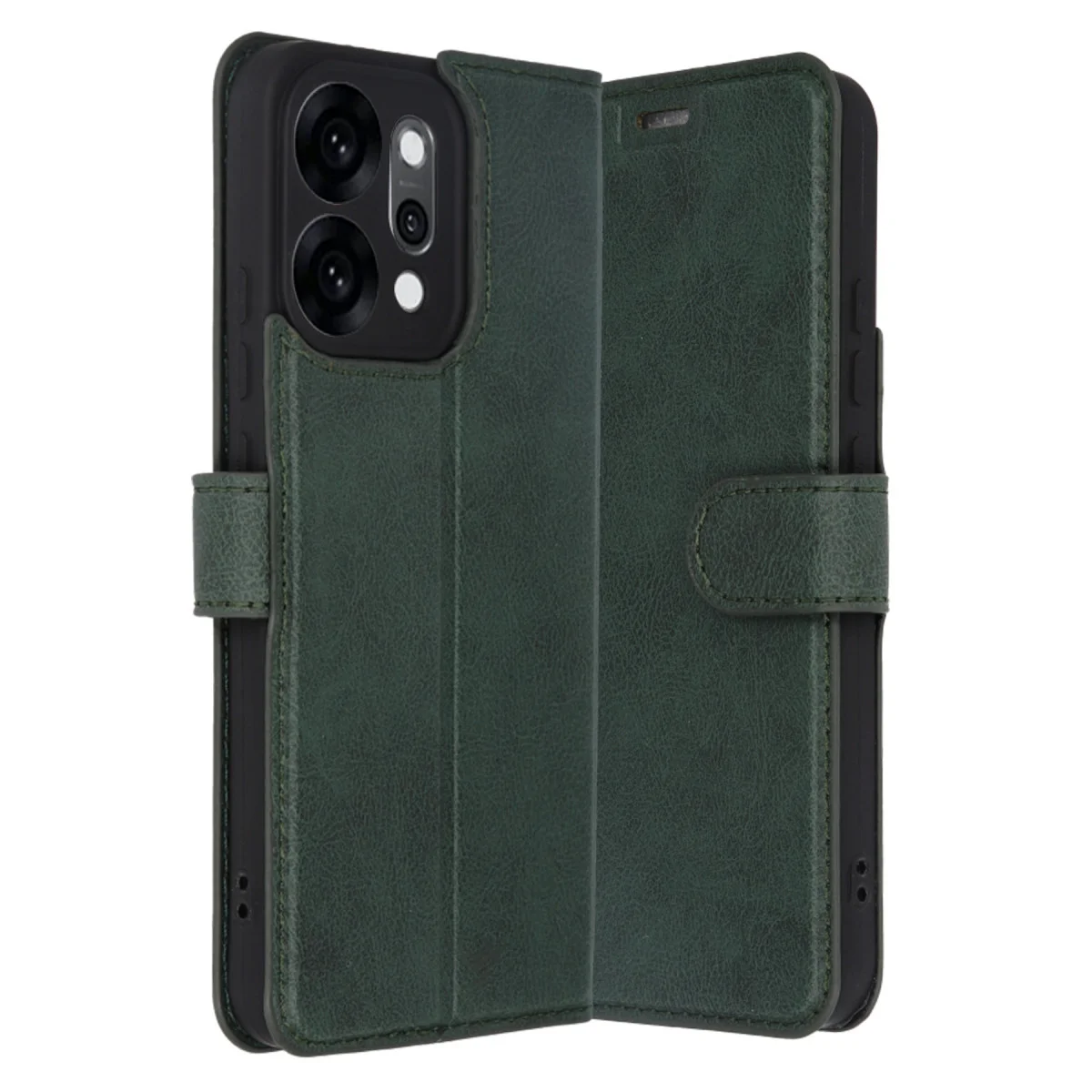 Reno 14 Trend S Plus Kapaklı Kılıf Yeşil - Standlı, Cüzdanlı ve Yüksek Korumalı