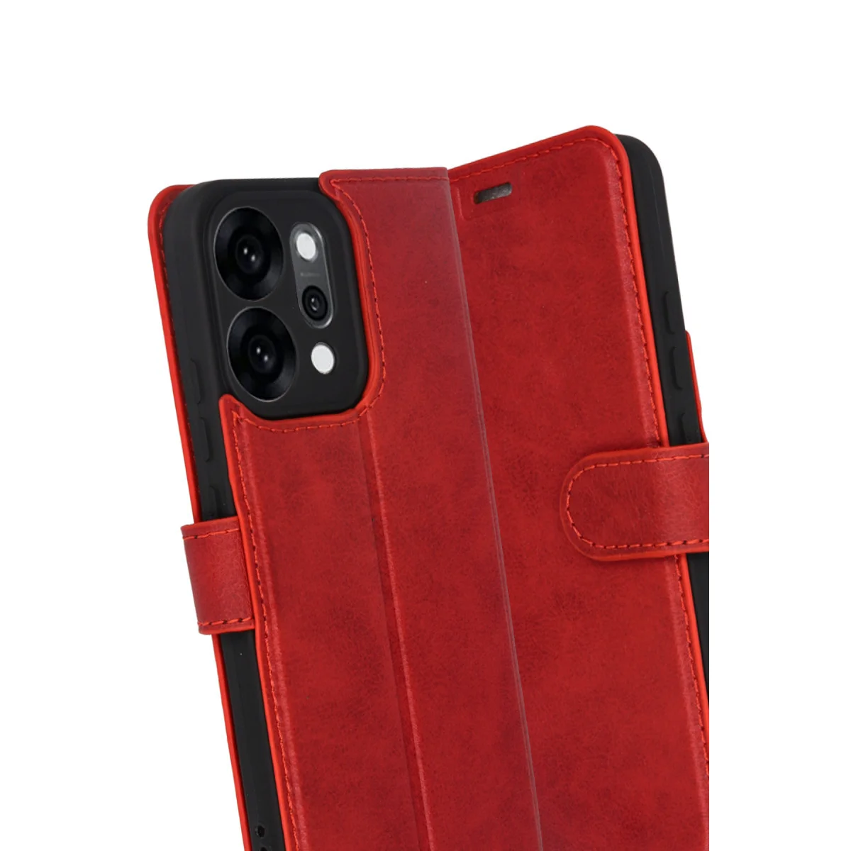 Reno 14 Trend S Plus Kapaklı Kılıf ve Stand - Kırmızı