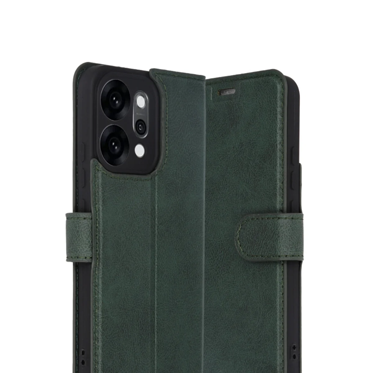 Reno 14 Trend S Plus Kapaklı Kılıf Yeşil - Standlı, Cüzdanlı ve Yüksek Korumalı