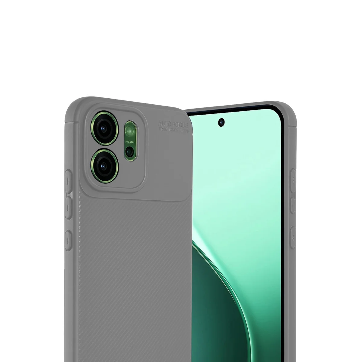 Reno 14F Auto Focus Karbon Kapak Gri - Estetik Koruma ve Pürüzsüz Doku