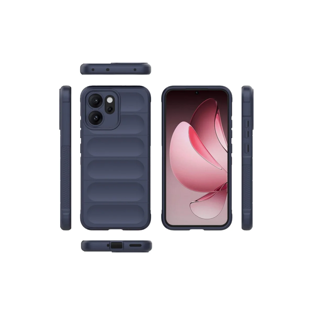 Reno 14F Optimum Silikon Kılıf - Lacivert Korumalı Kılıf