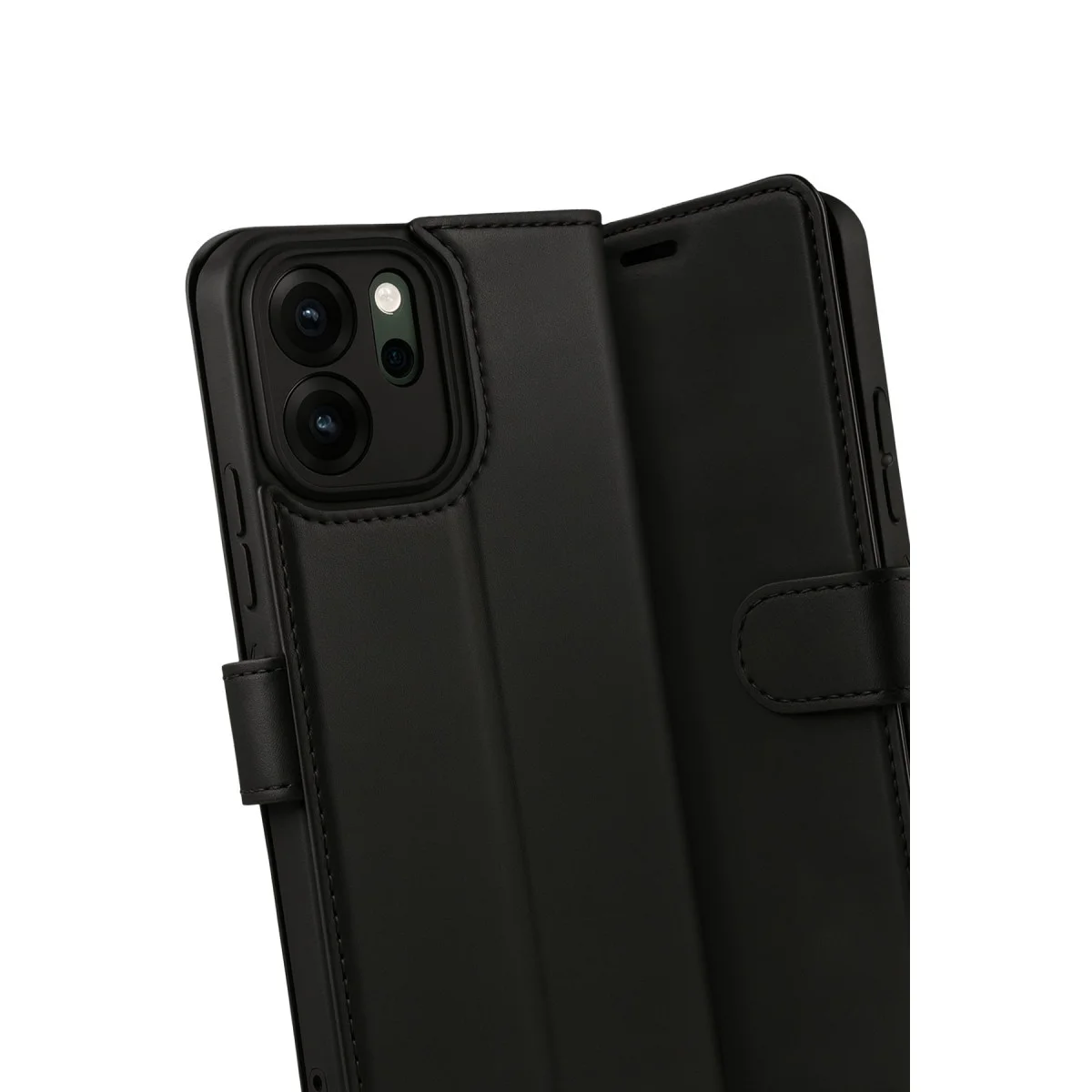 Reno 14F Trend S Plus Kapaklı Kılıf - Siyah Güvenli Stand ve Fonksiyonel Koruma Kılıfı