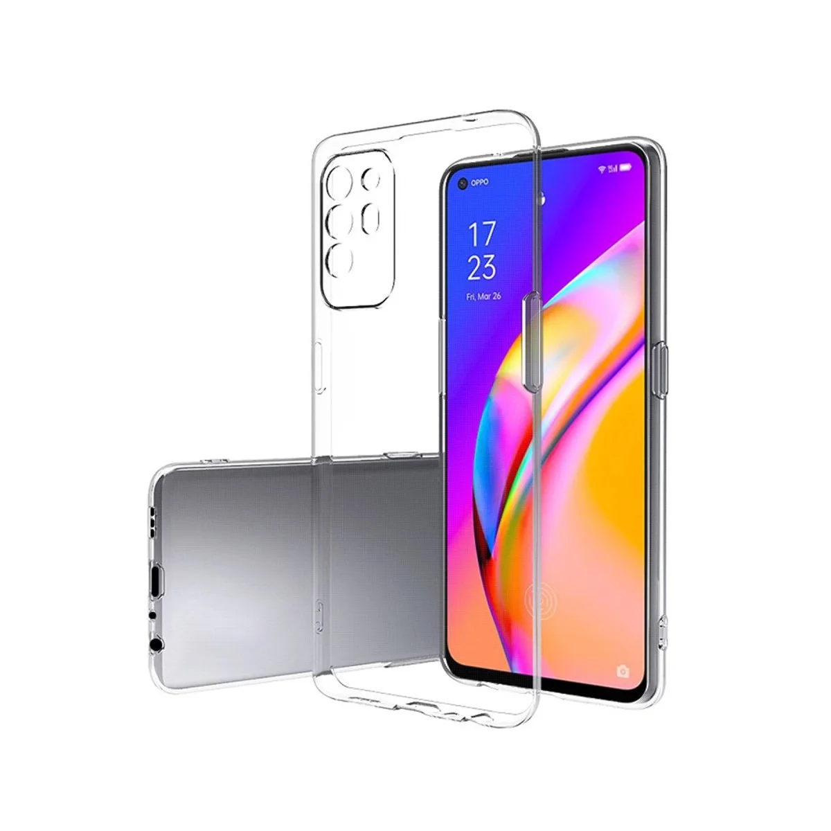 Reno 5 Lite Kılıf Lüx Şeffaf Silikon - Pürüzsüz Uyum ve Güçlü Koruma